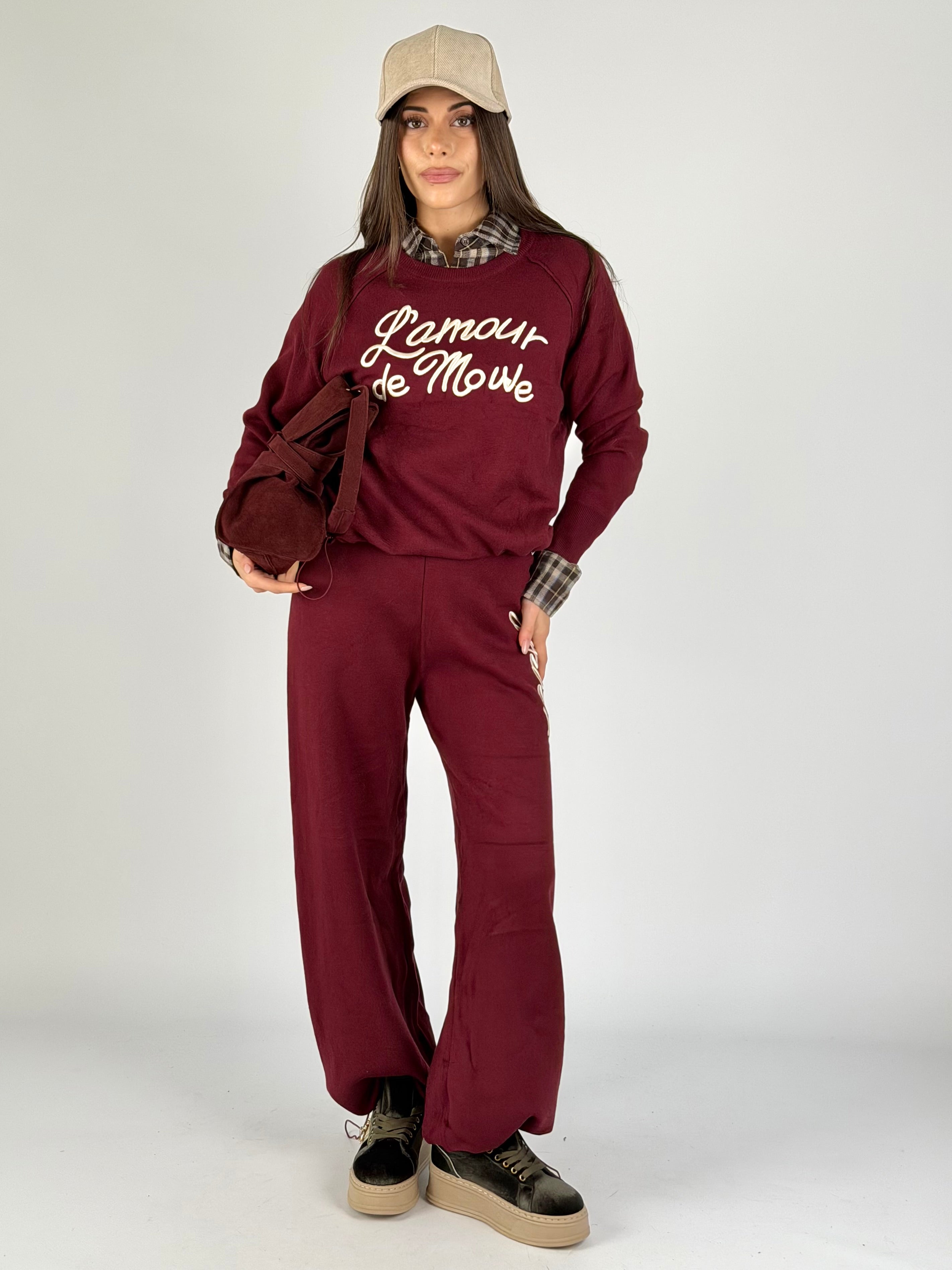 Tuta sportiva L’amour bordeaux