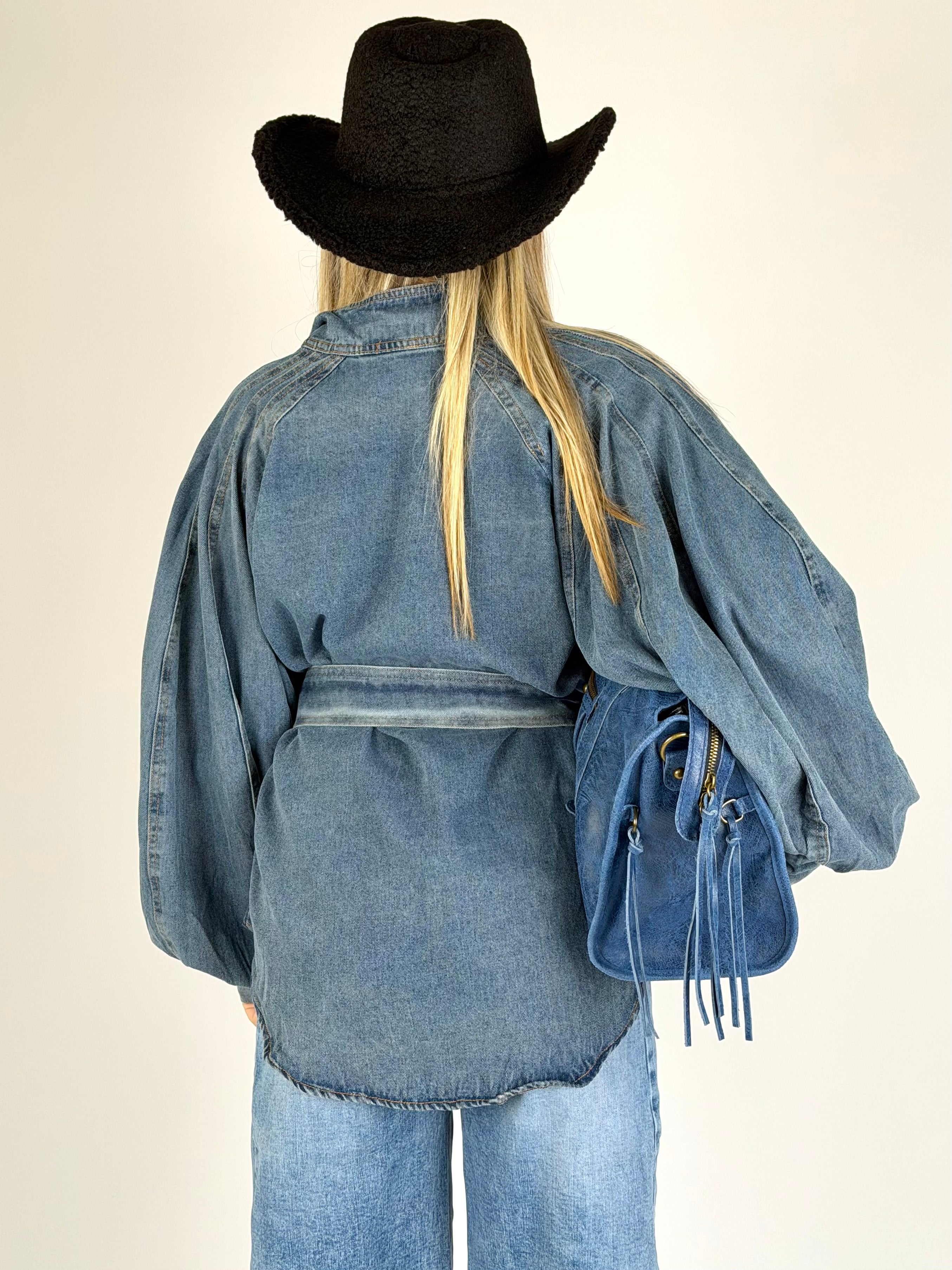 Camicia jeans con cintura