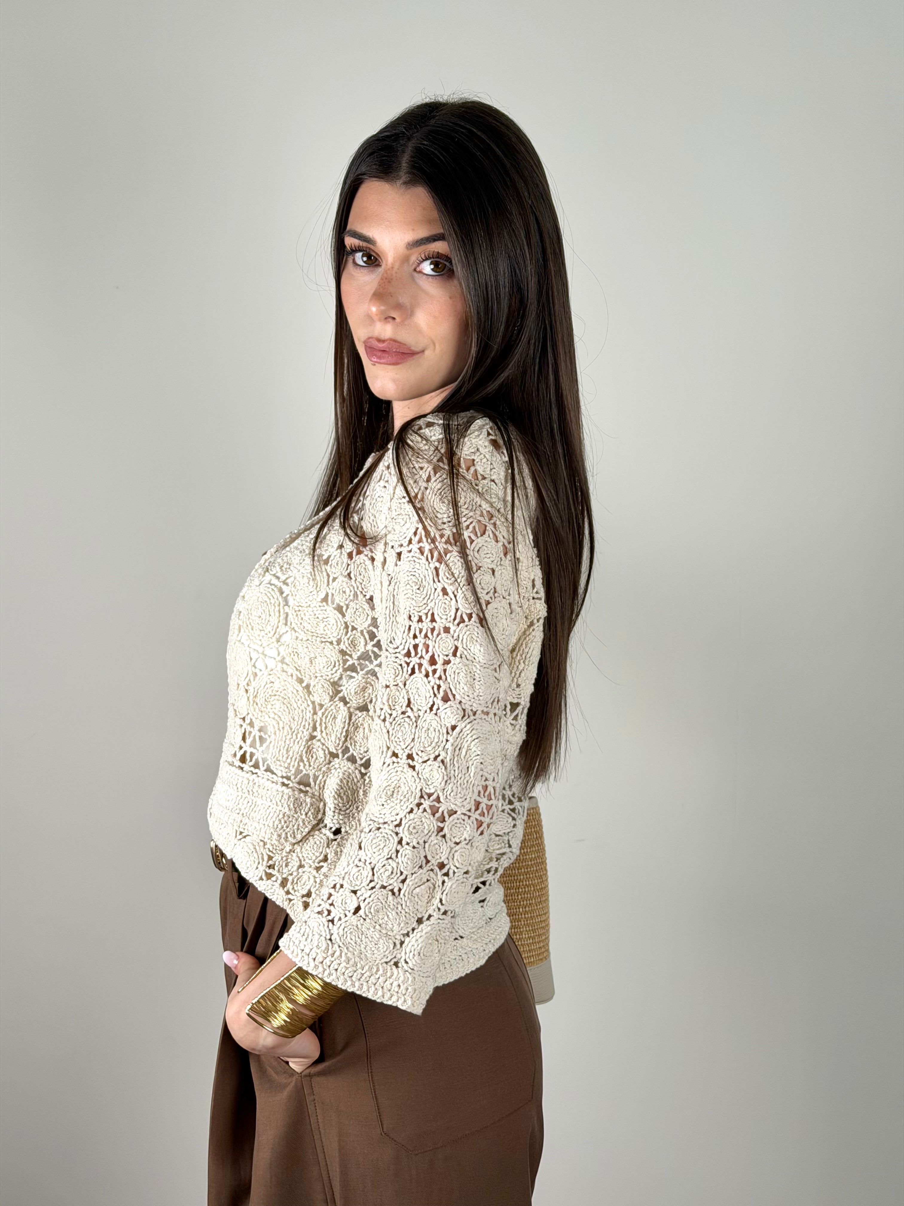 Maglia Traforata bottoni