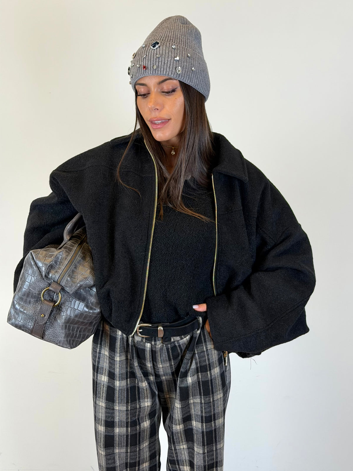 Cappotto Bomber Bonton nero