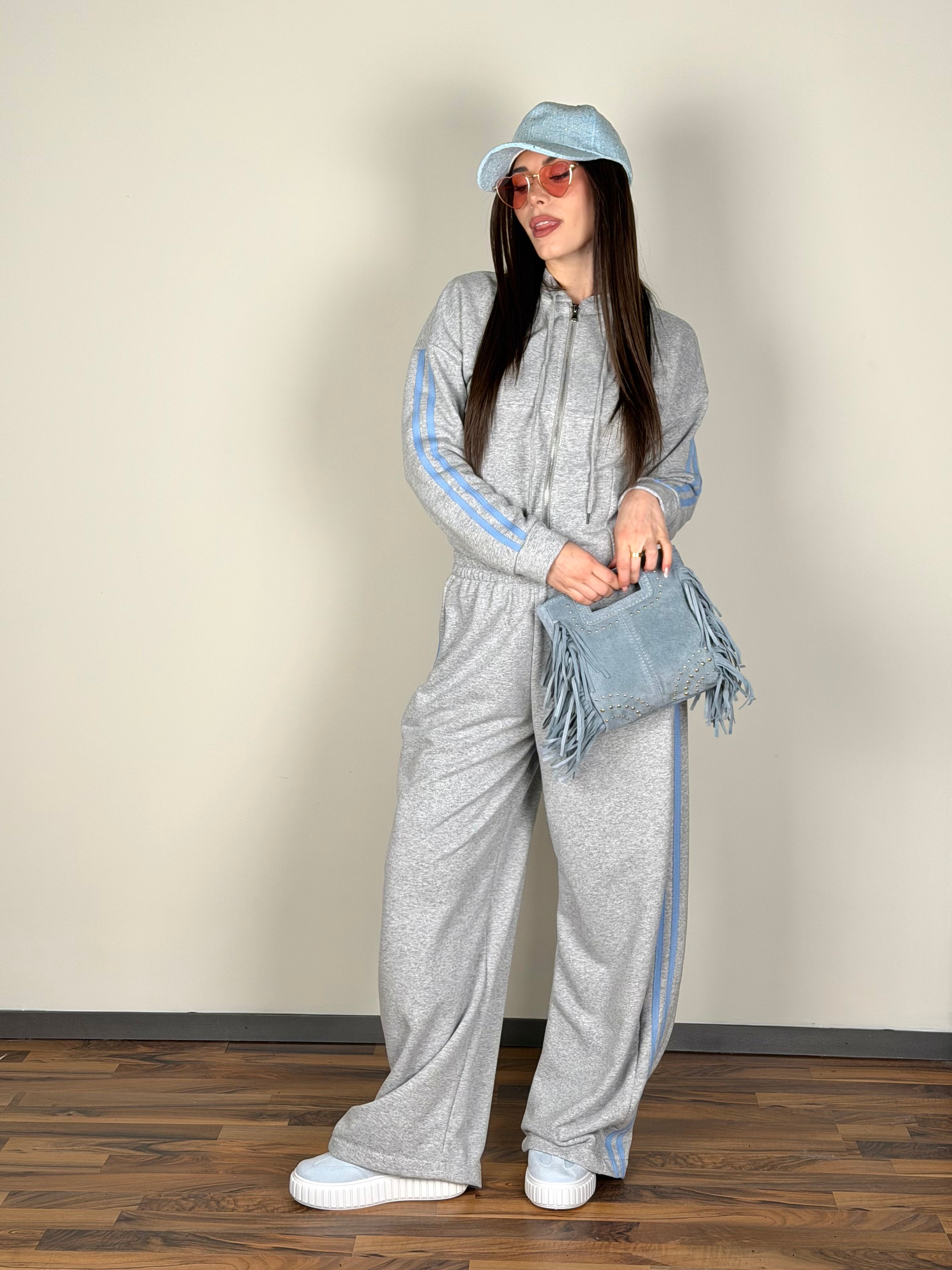 Felpa tuta sportiva Iconic grigia