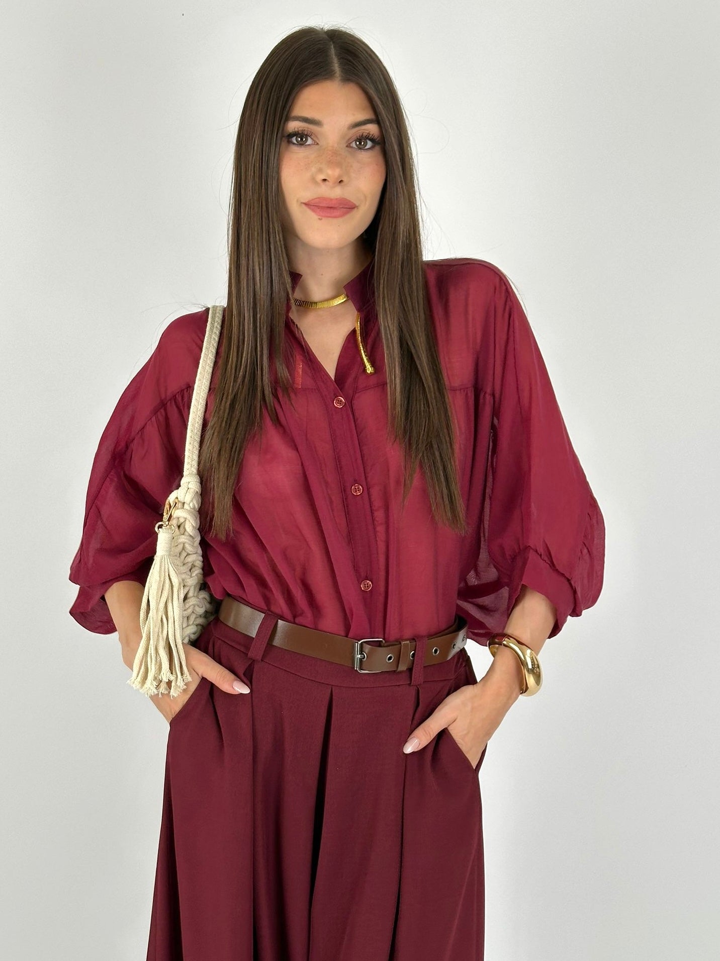 Camicia Dorah bordeaux