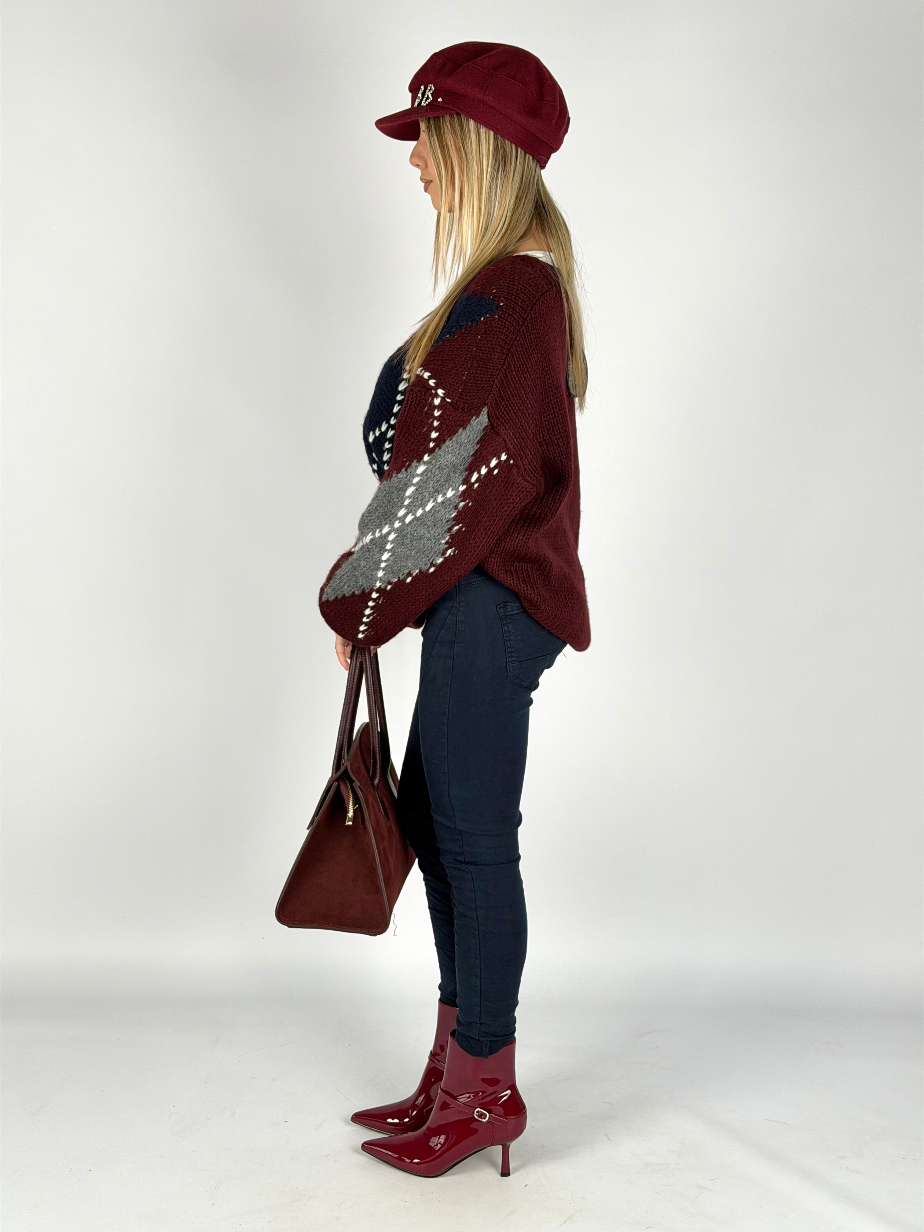Cardigan Giove bordeaux