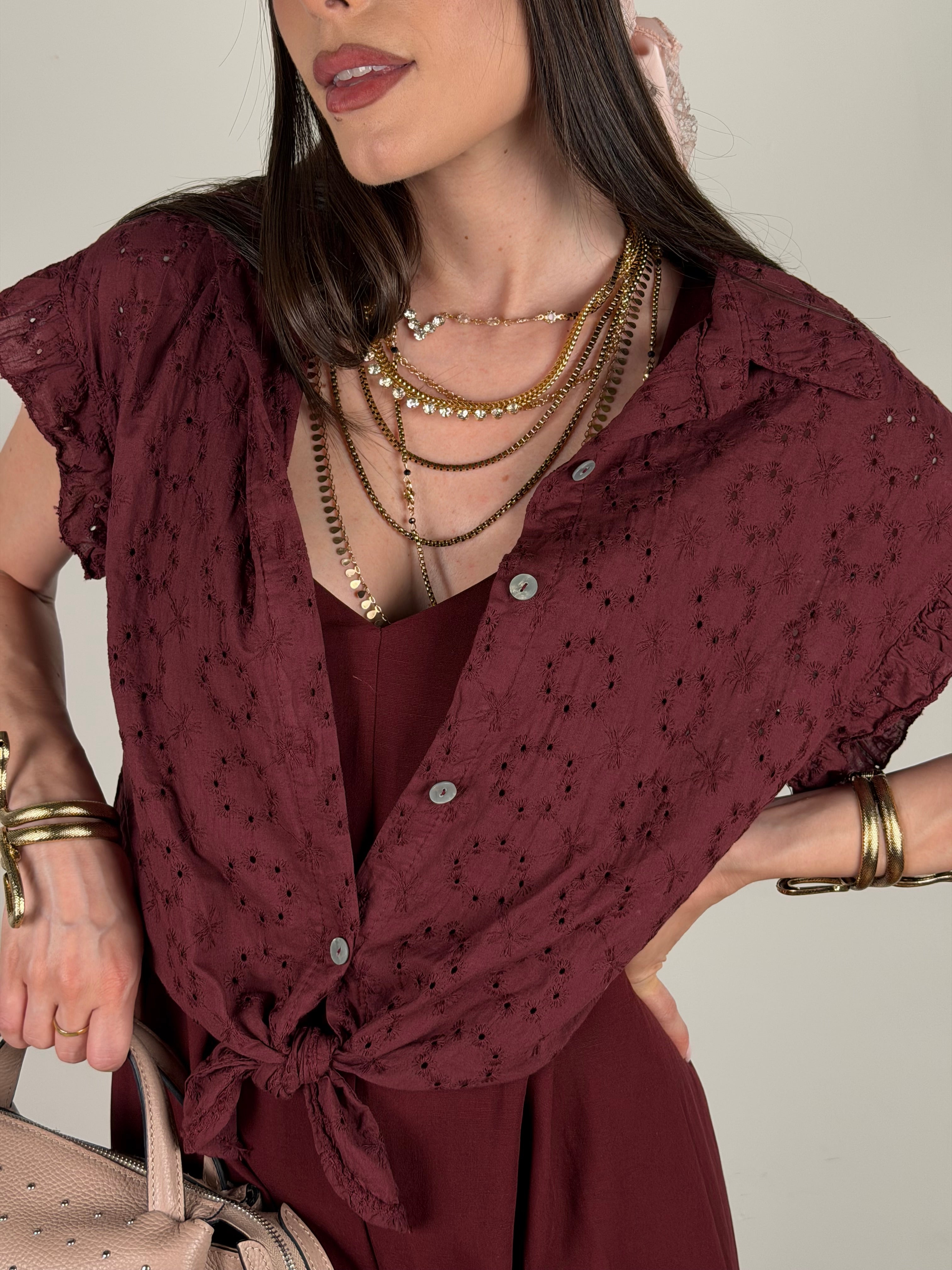 Camicia Siria bordeaux