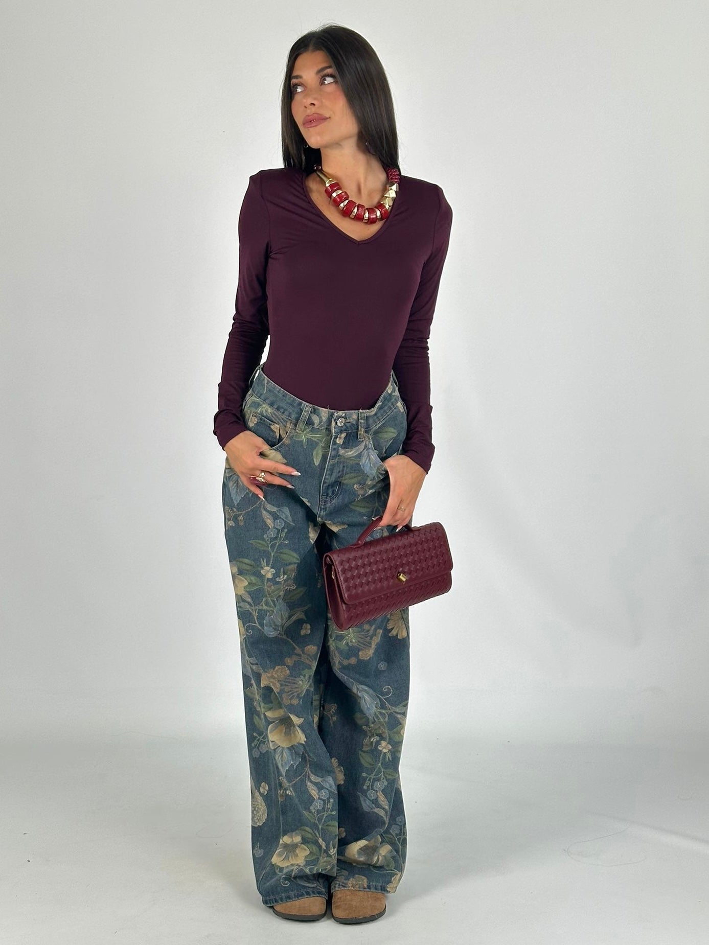 Maglia anni 90 bordeaux