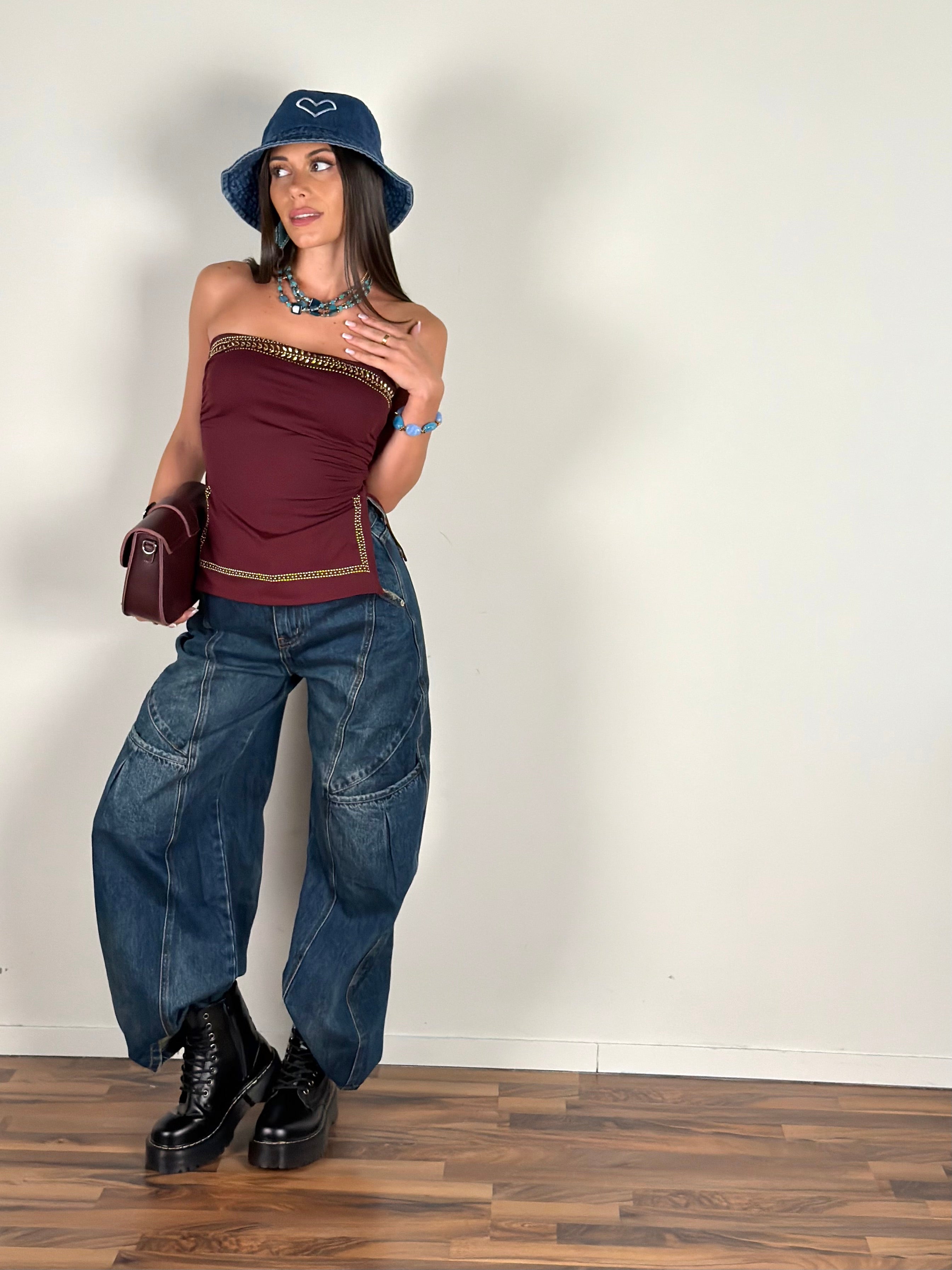 Top Vera bordeaux