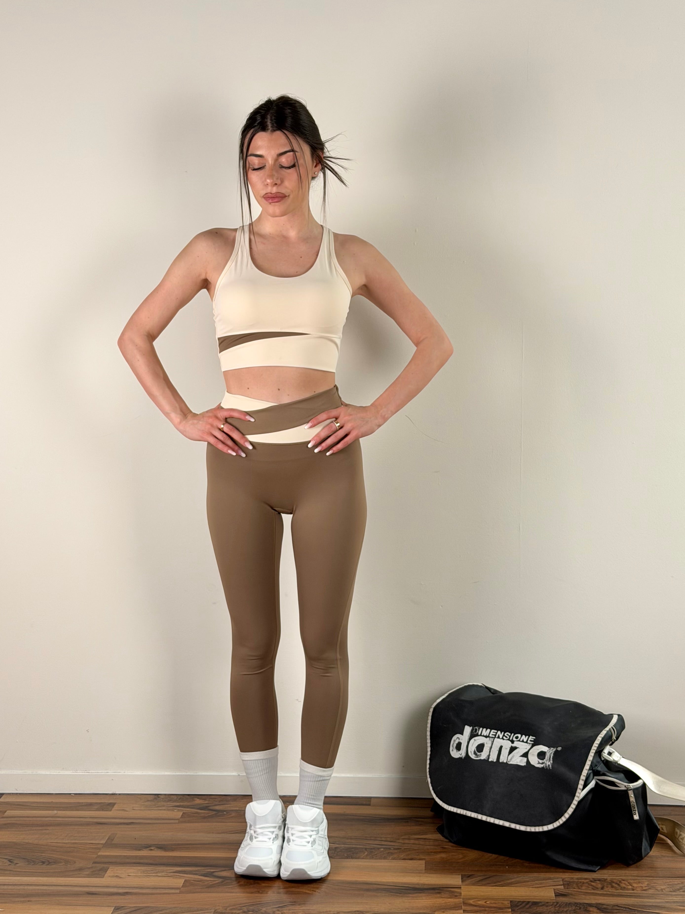 Top Set sportivo bicolor taupe