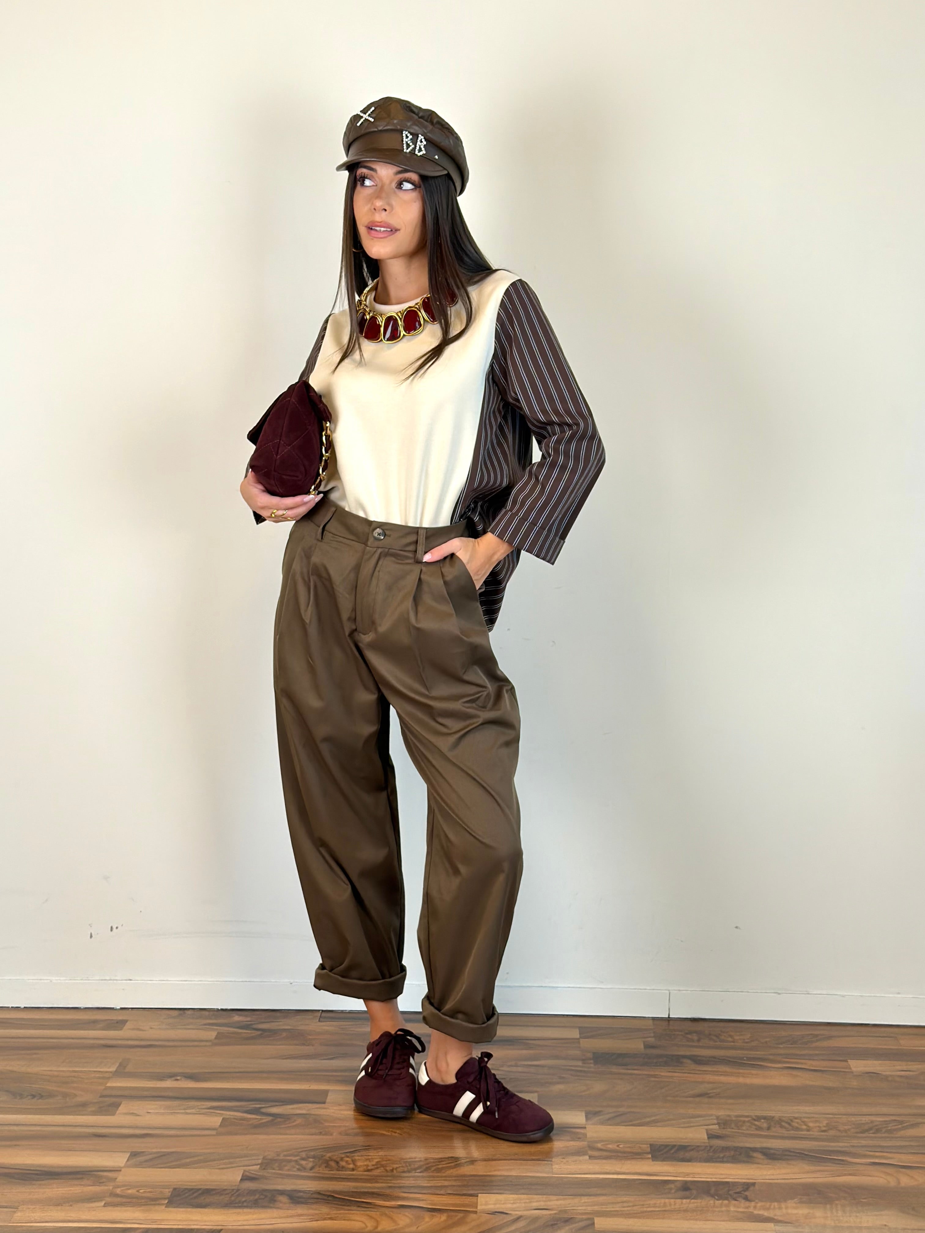 Pantalone glamour moro