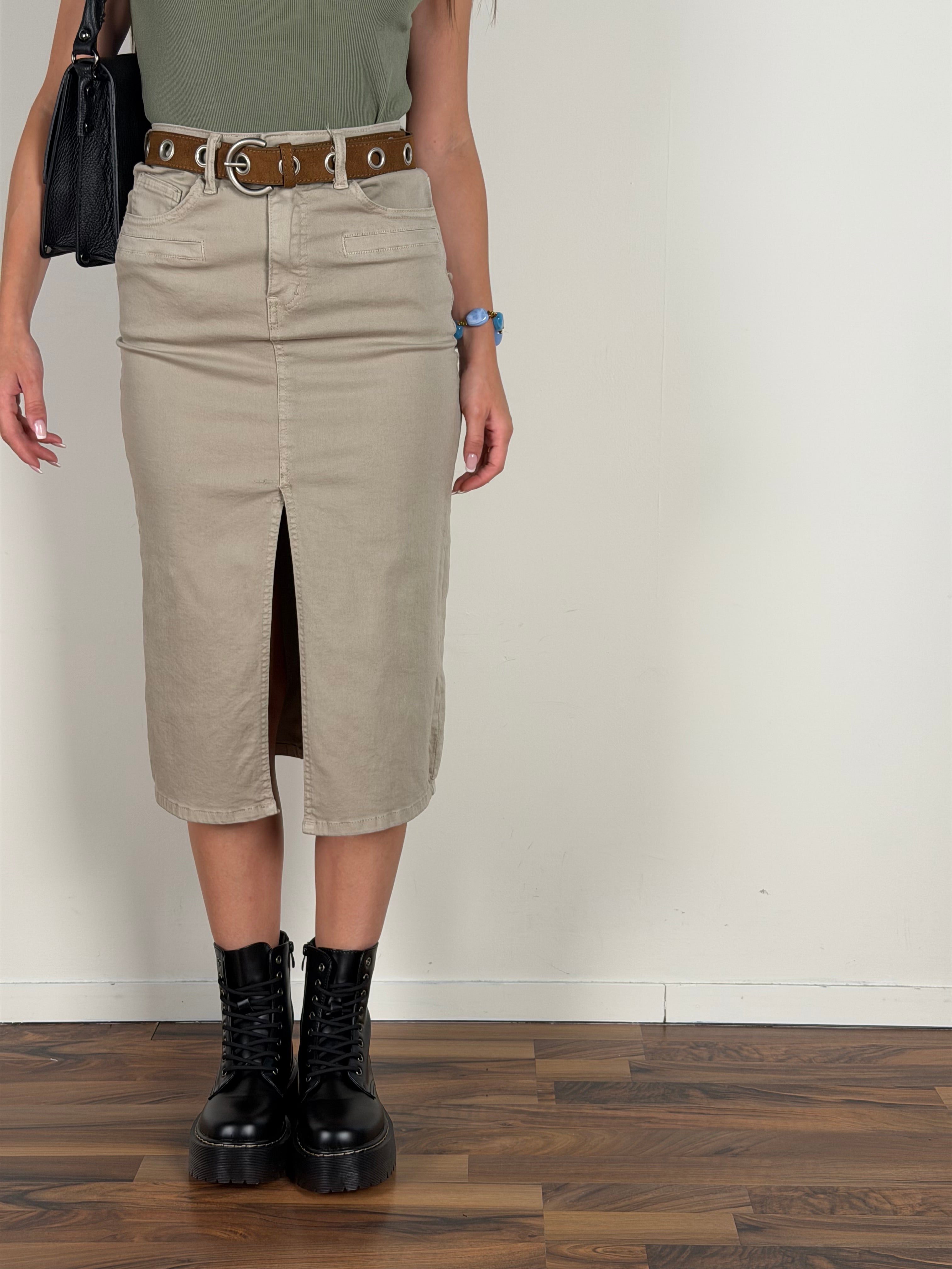 Gonna jeans Alan beige