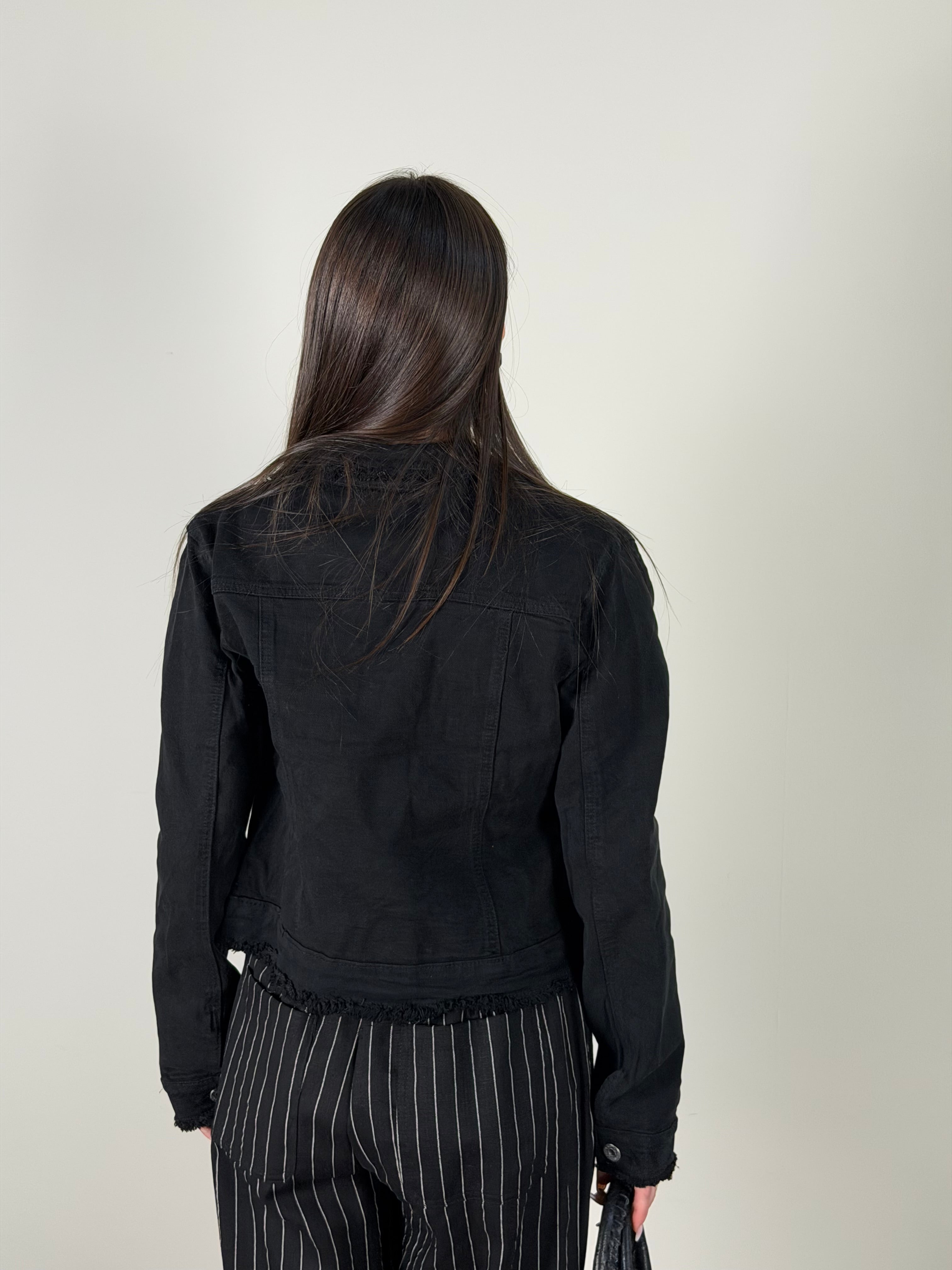 Giubbino jeans David nero