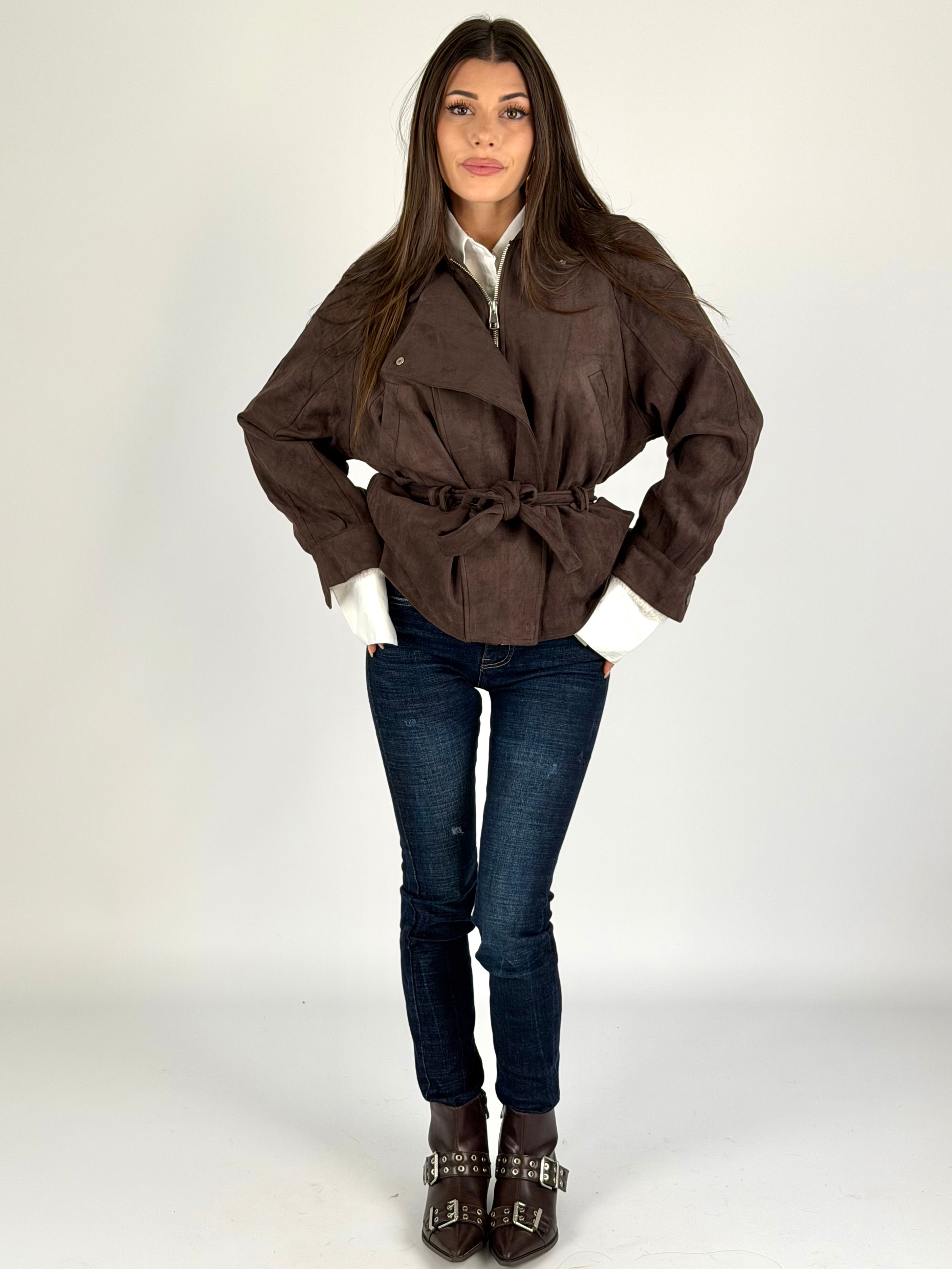 Giubbino Regina scamosciato moro