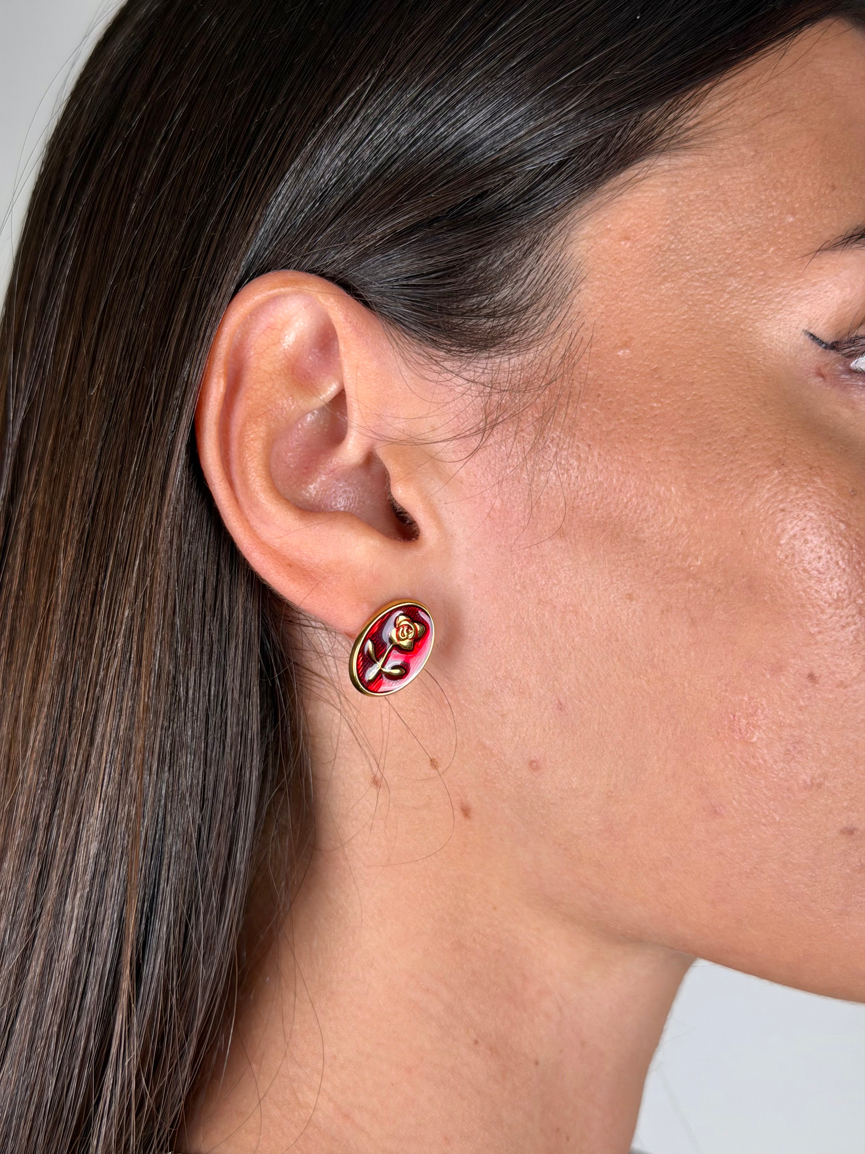 Orecchini fiore bordeaux - collezione passion