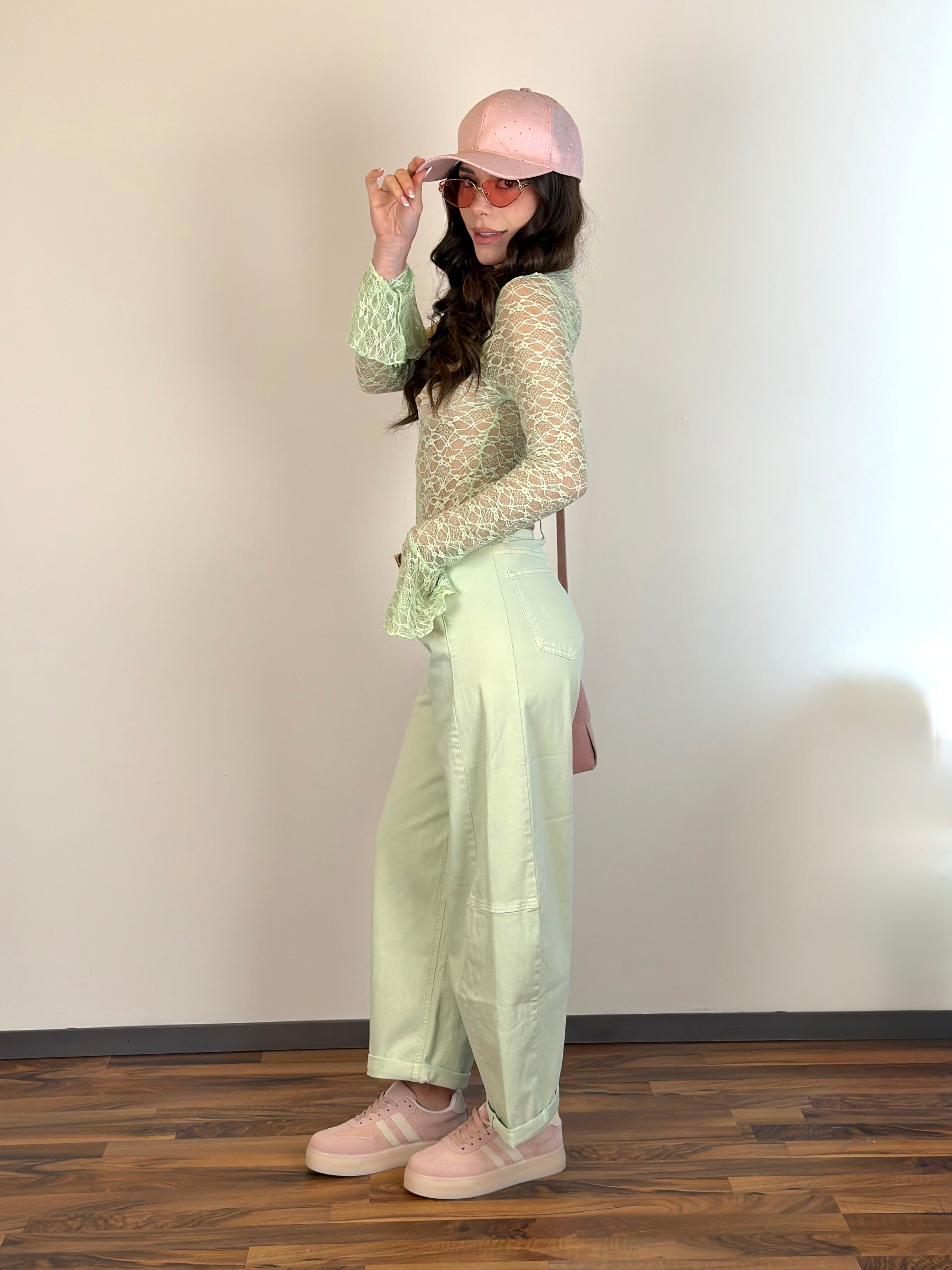 Jeans Terry verde salvia