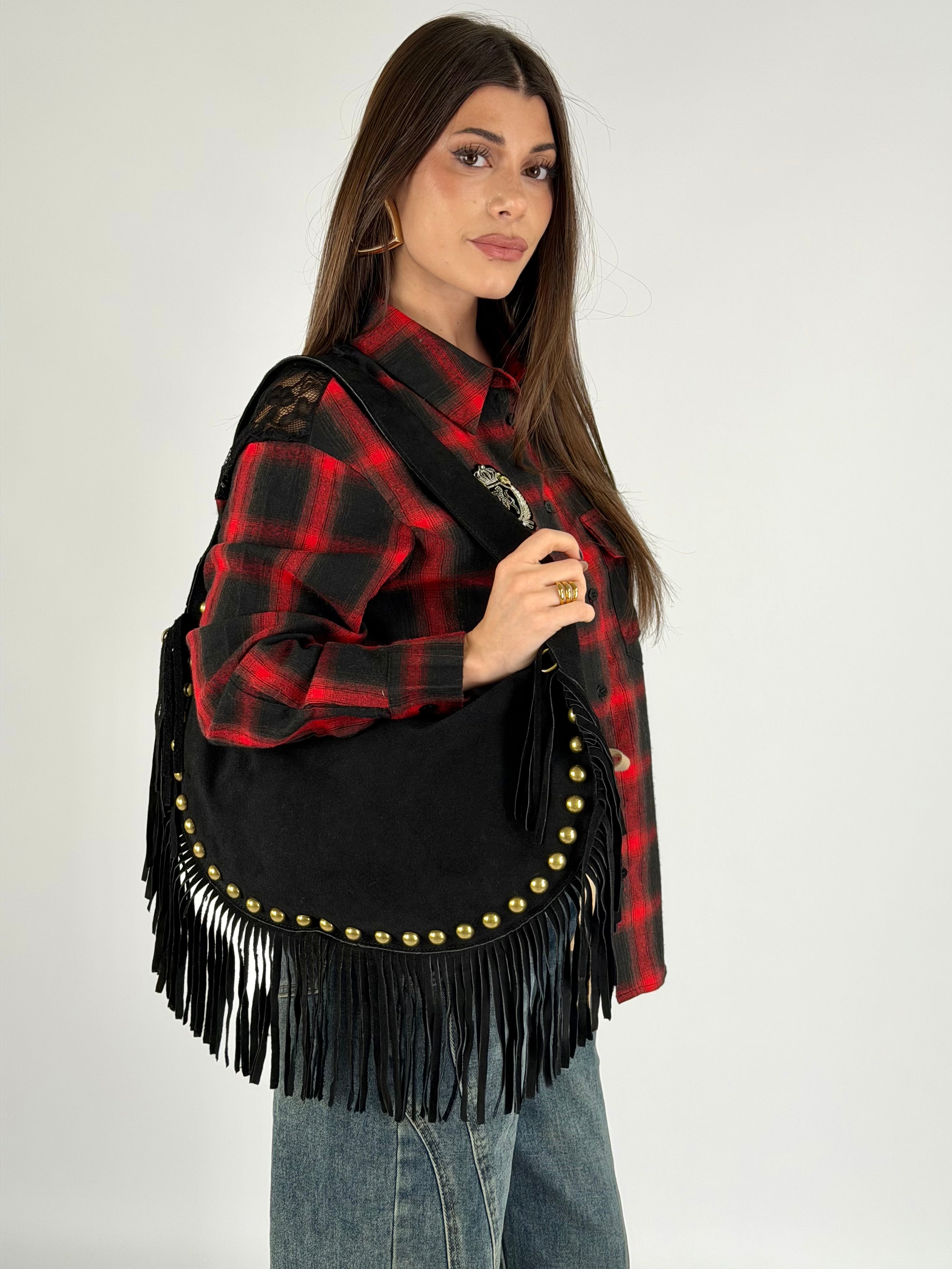 Camicia a quadri rossa e nera