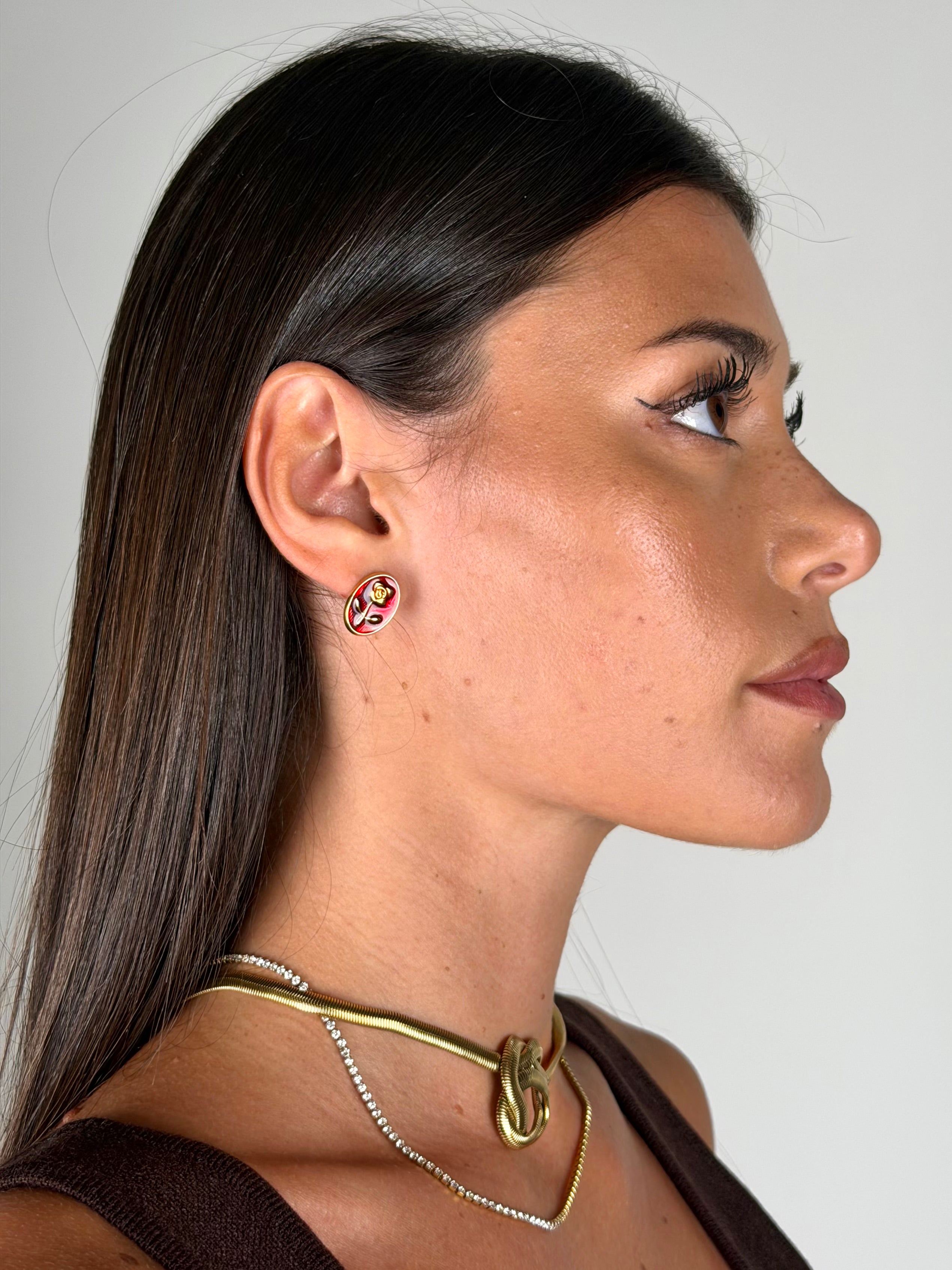 Orecchini fiore bordeaux - collezione passion