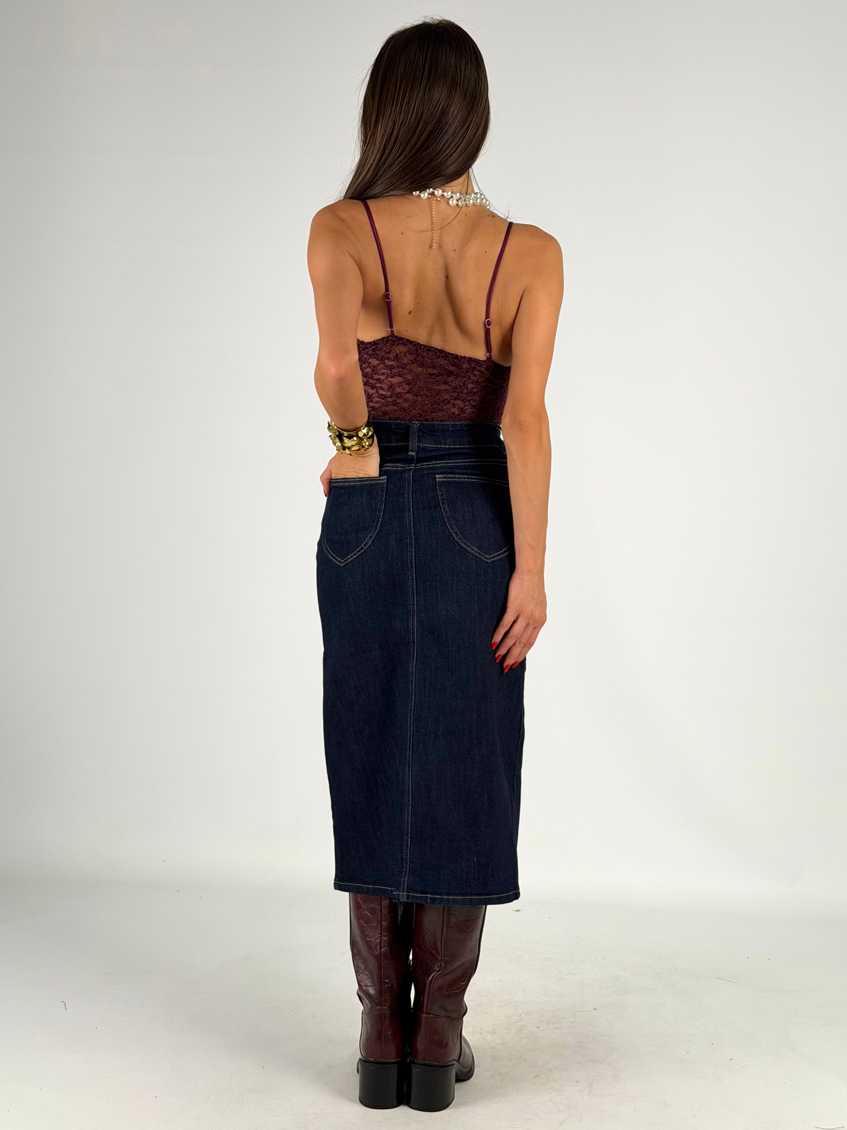 Gonna di jeans spacco Livia