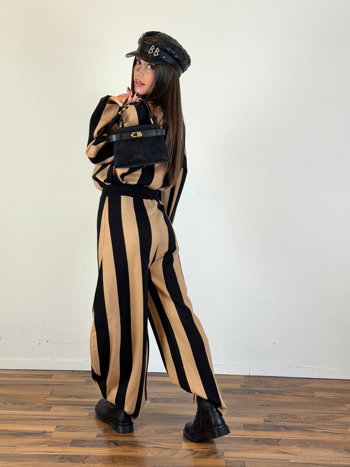 Maglia Zebra Camel/nero