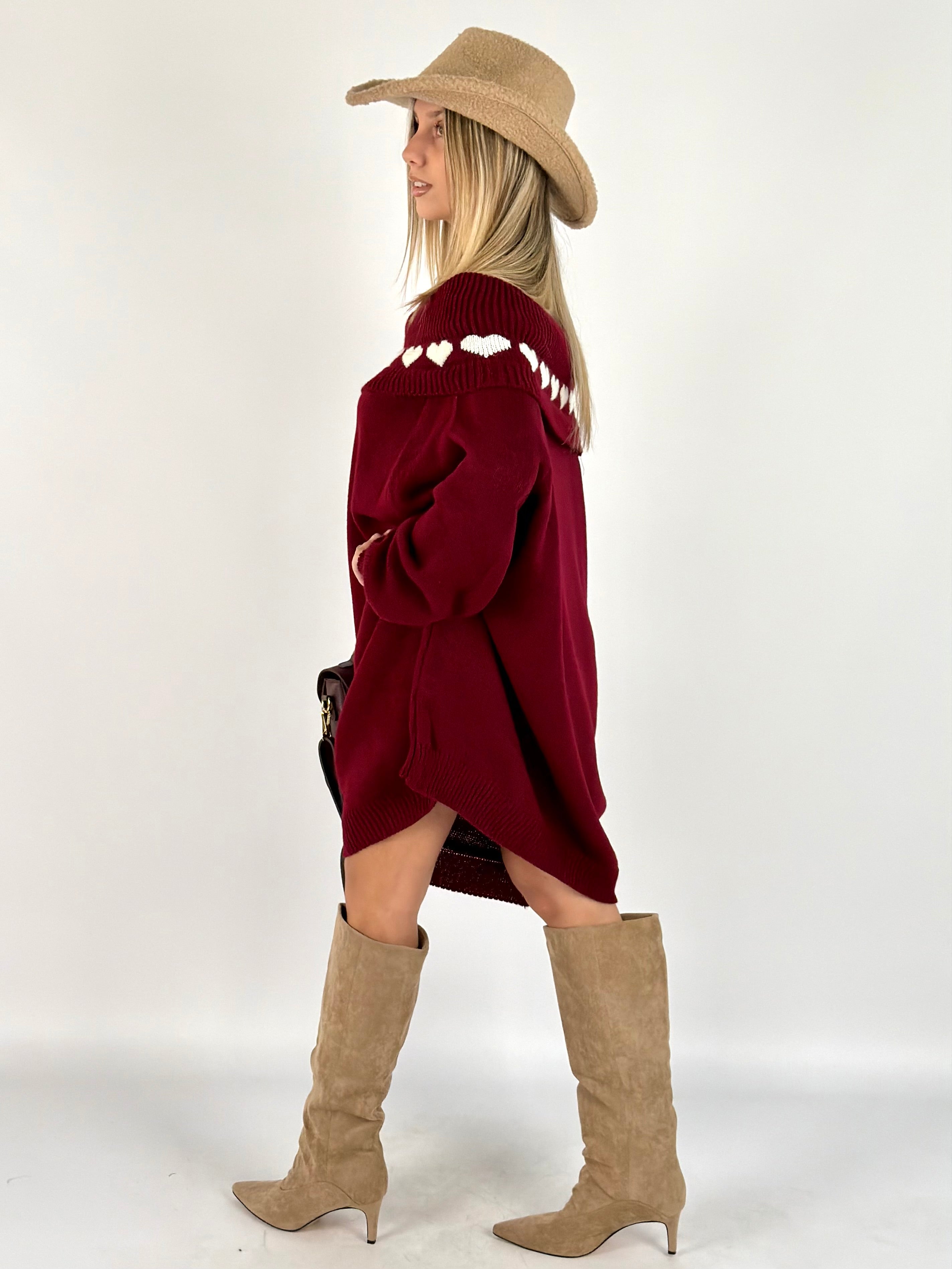 Abito cuori bordeaux