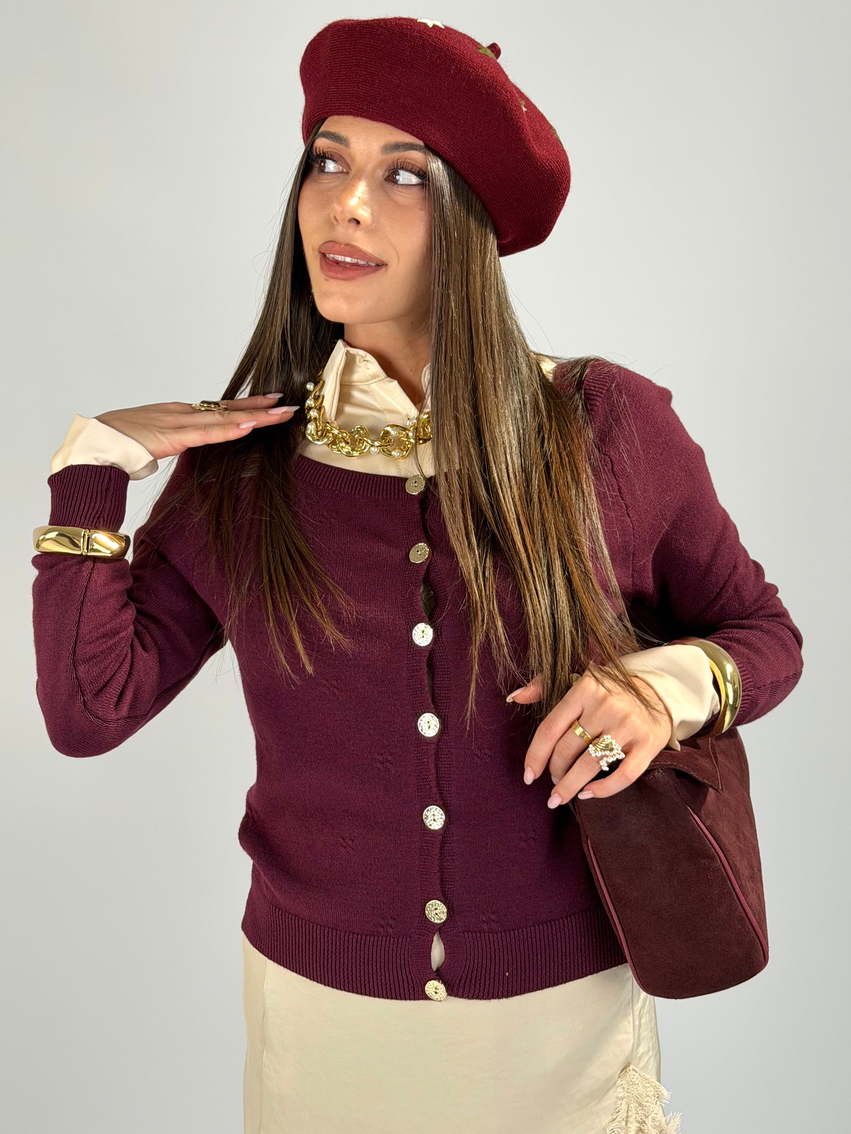 Cardigan Licia bordeaux