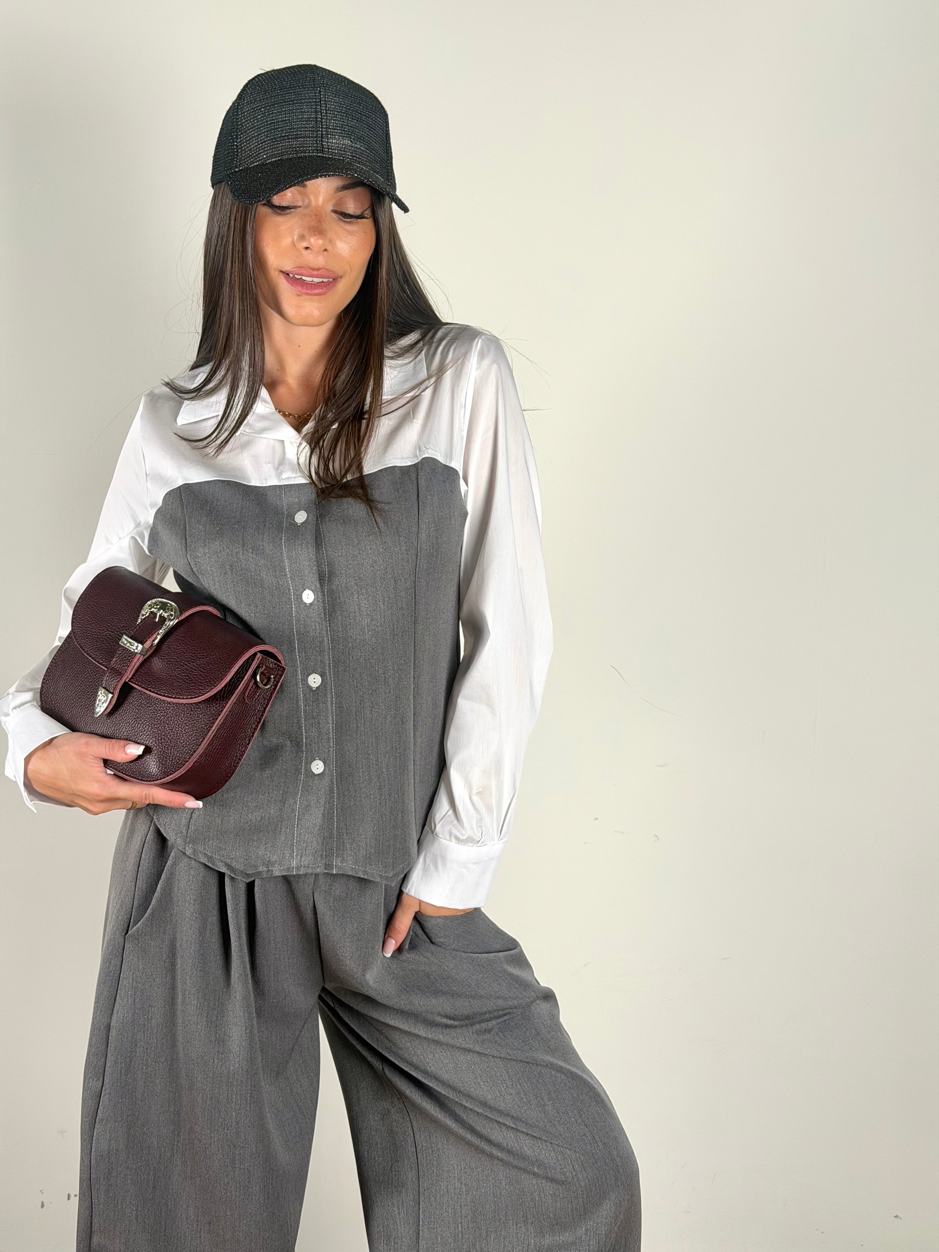 Camicia completo kiss grigio