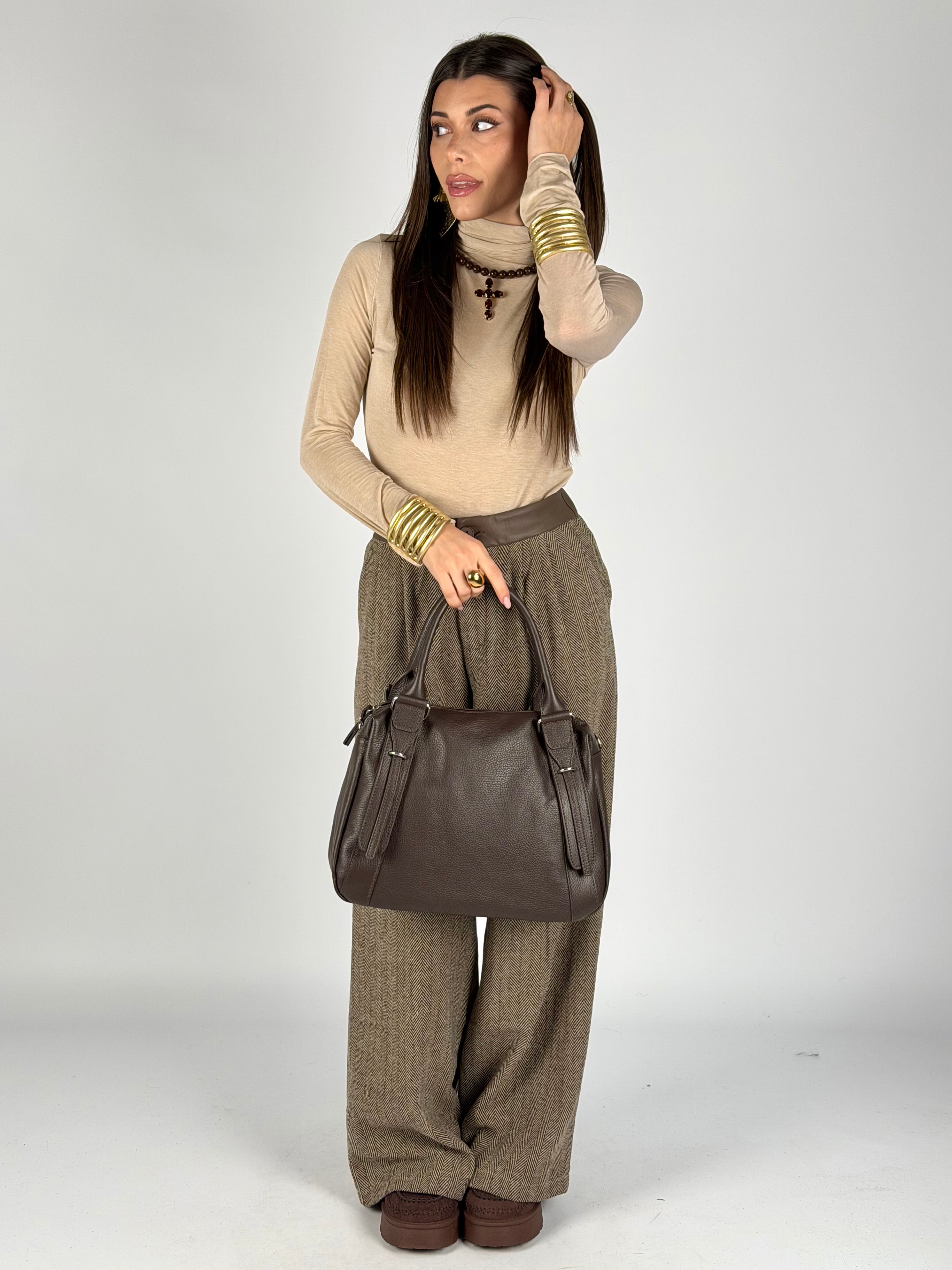 Pantalone Agnese tabacco