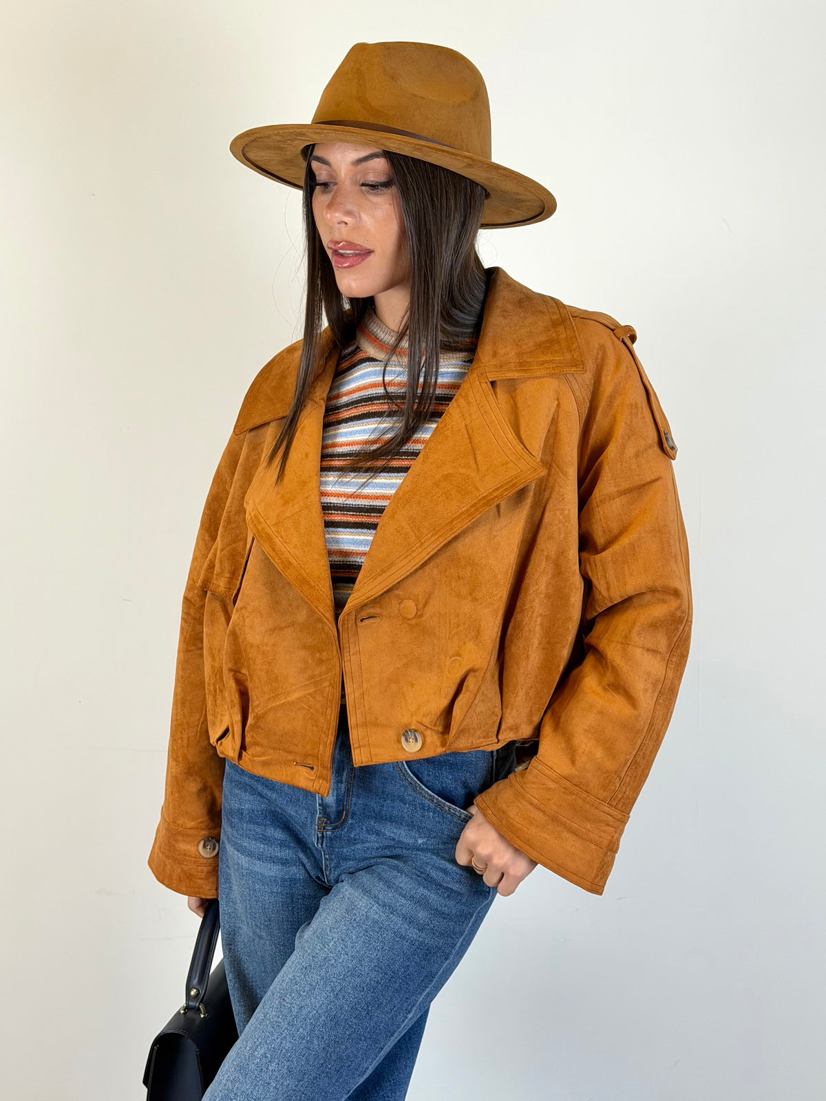 Bomber scamosciato Caramel