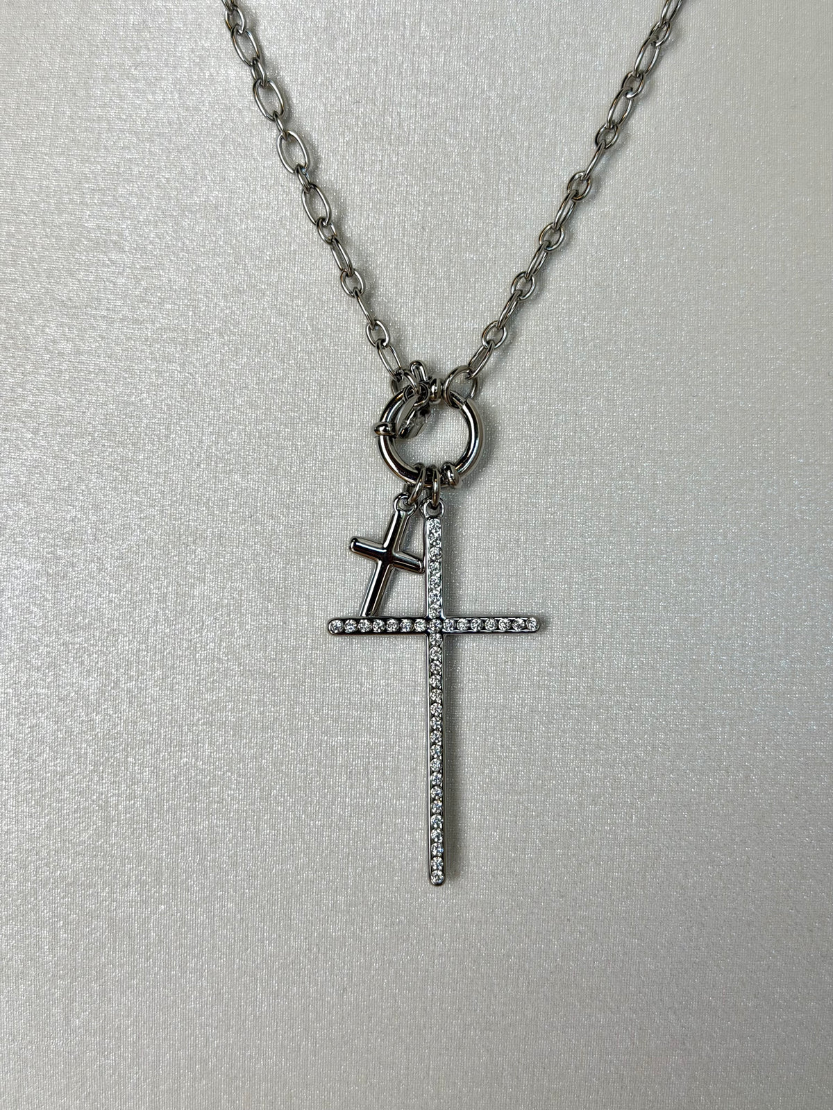 Collana doppia croce  - collezione Rock