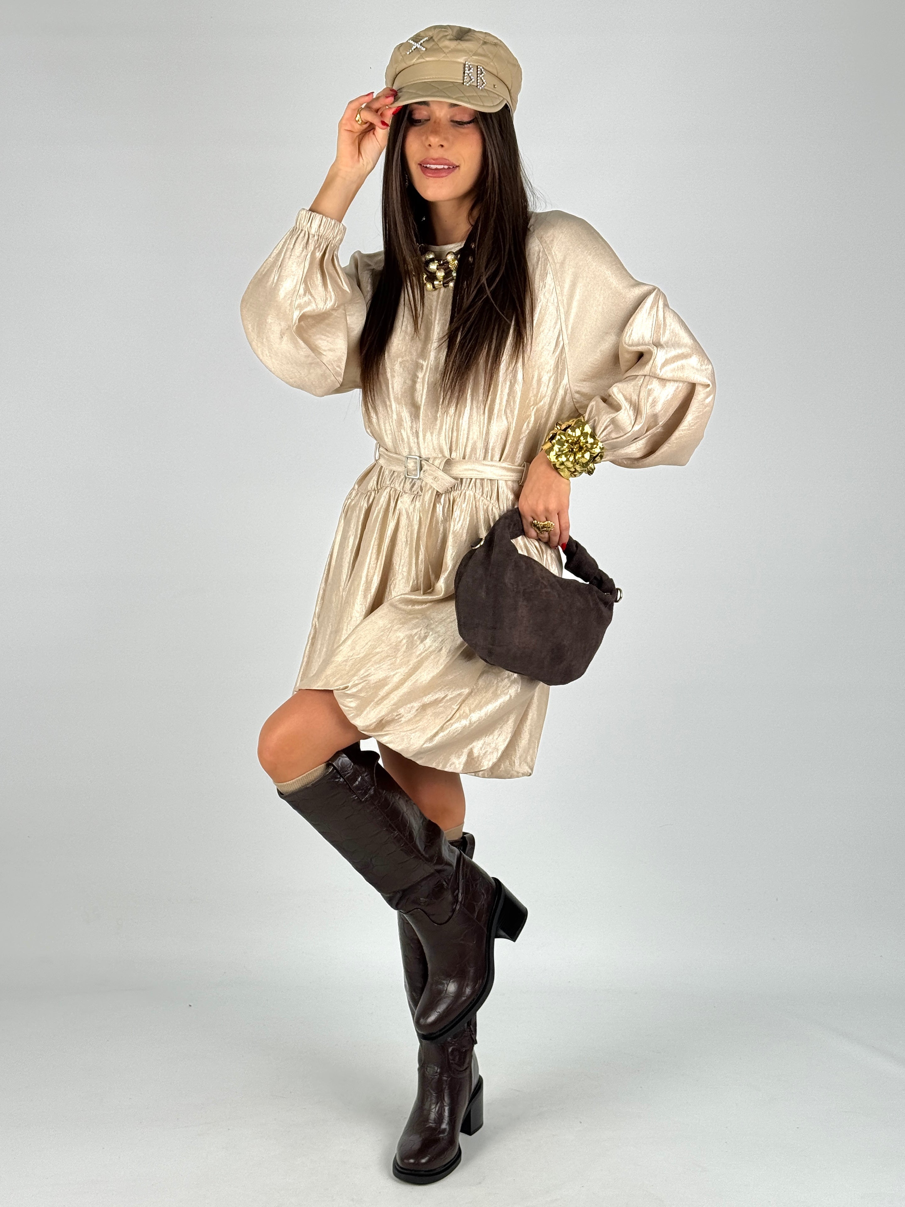 Abito a palloncino beige