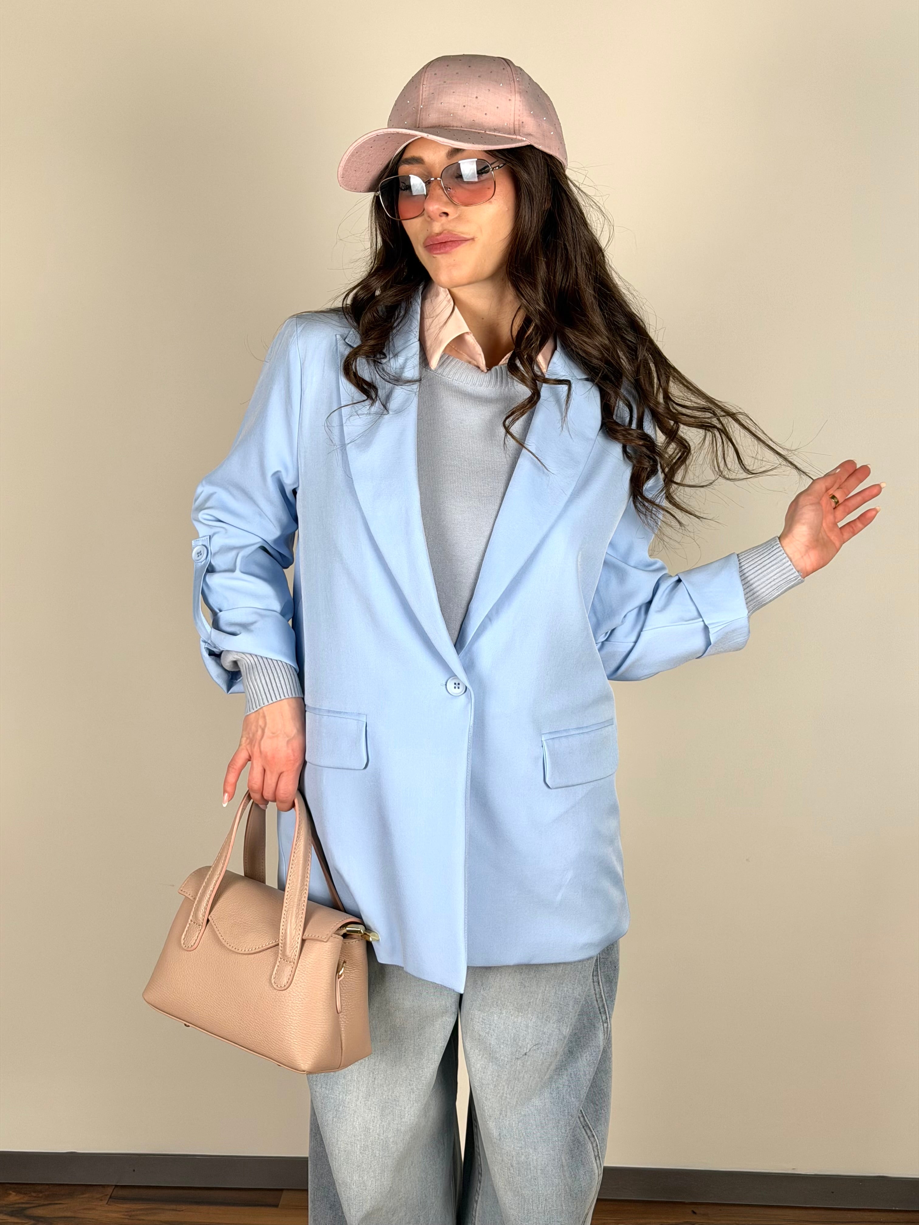 Giacca colors celeste