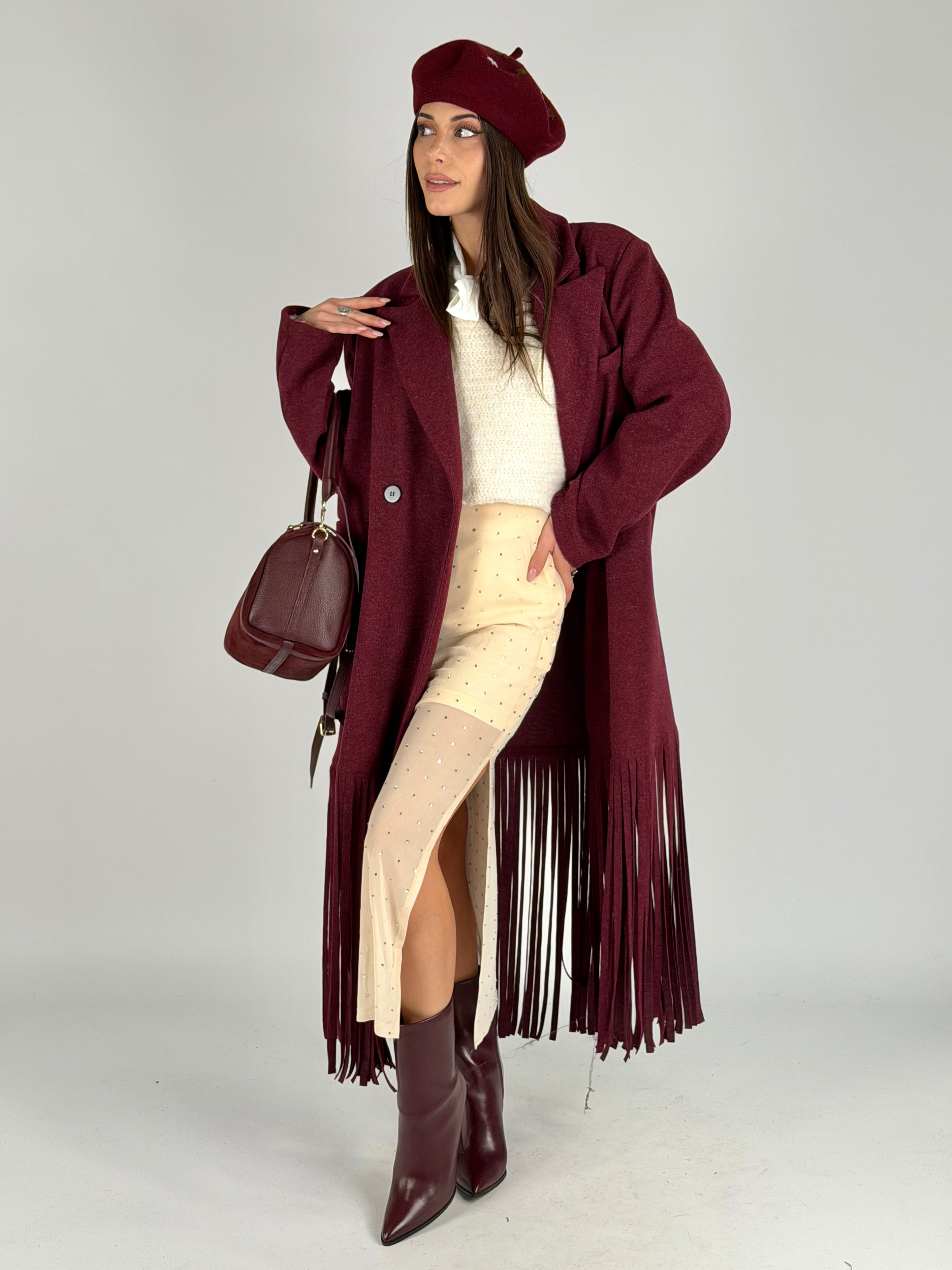 Cappotto Texas bordeaux