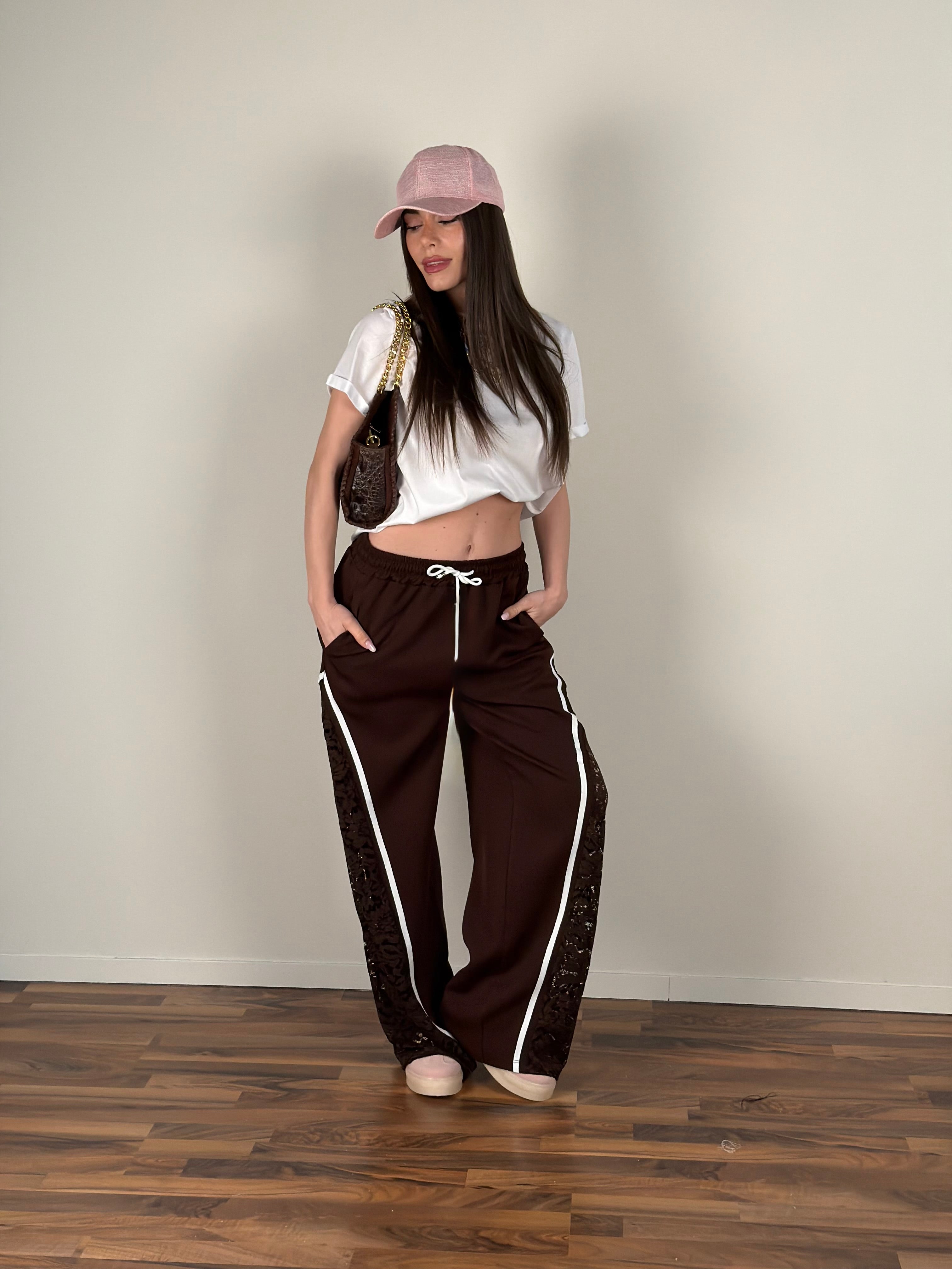 Pantalone tuta pizzo moro