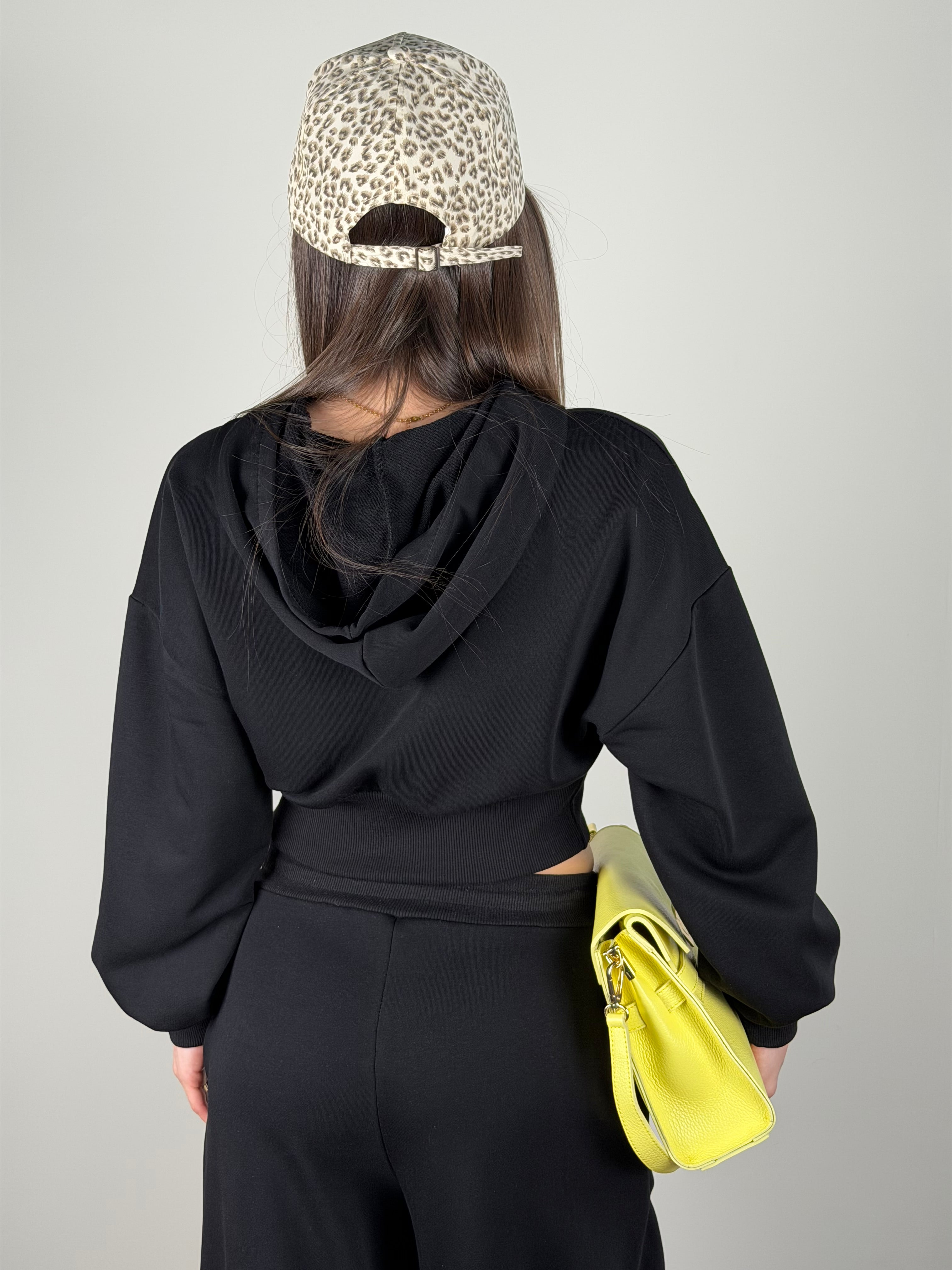 Felpa tuta sportiva basic nera