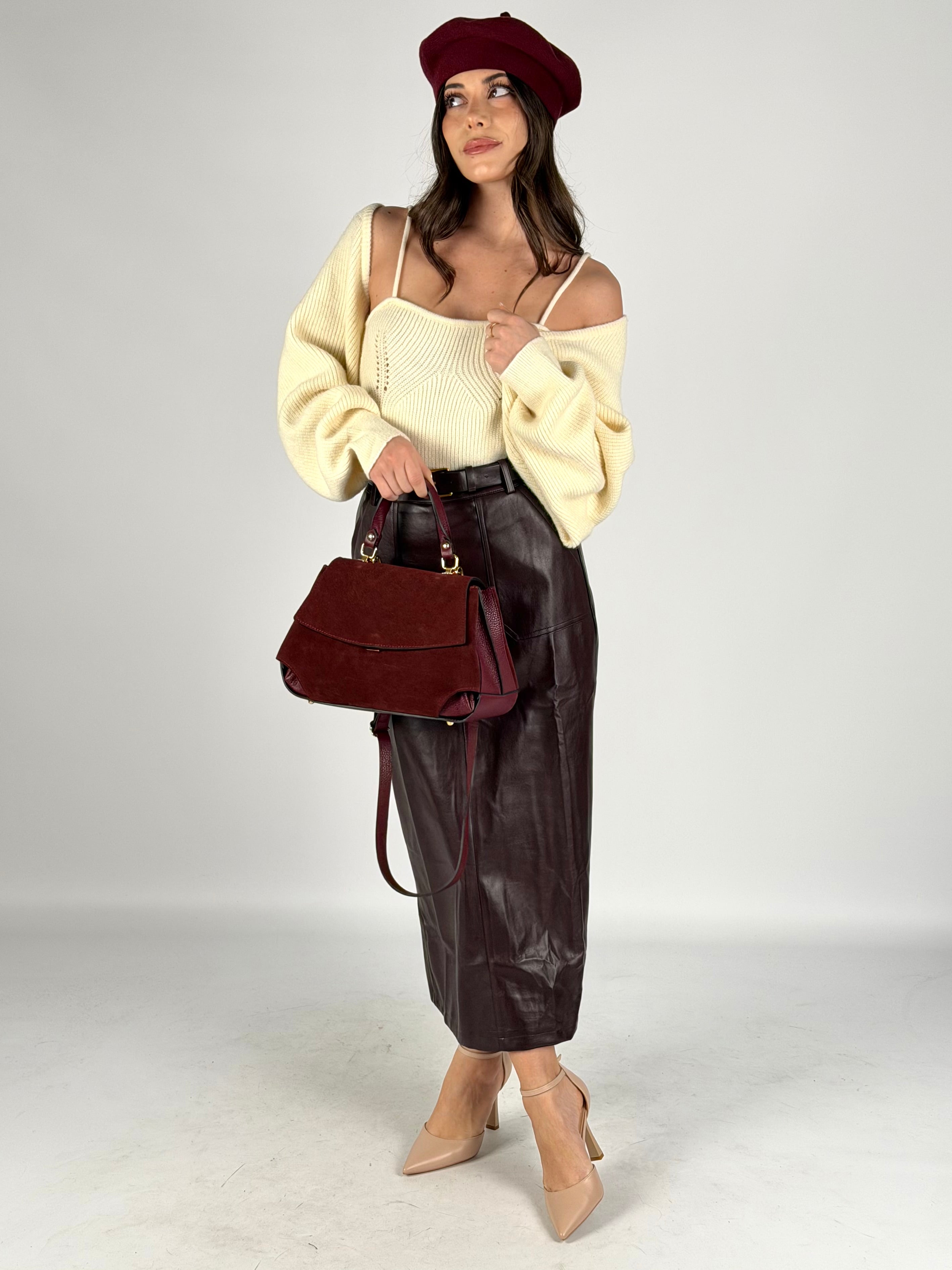 Gonna lunghette Selma bordeaux