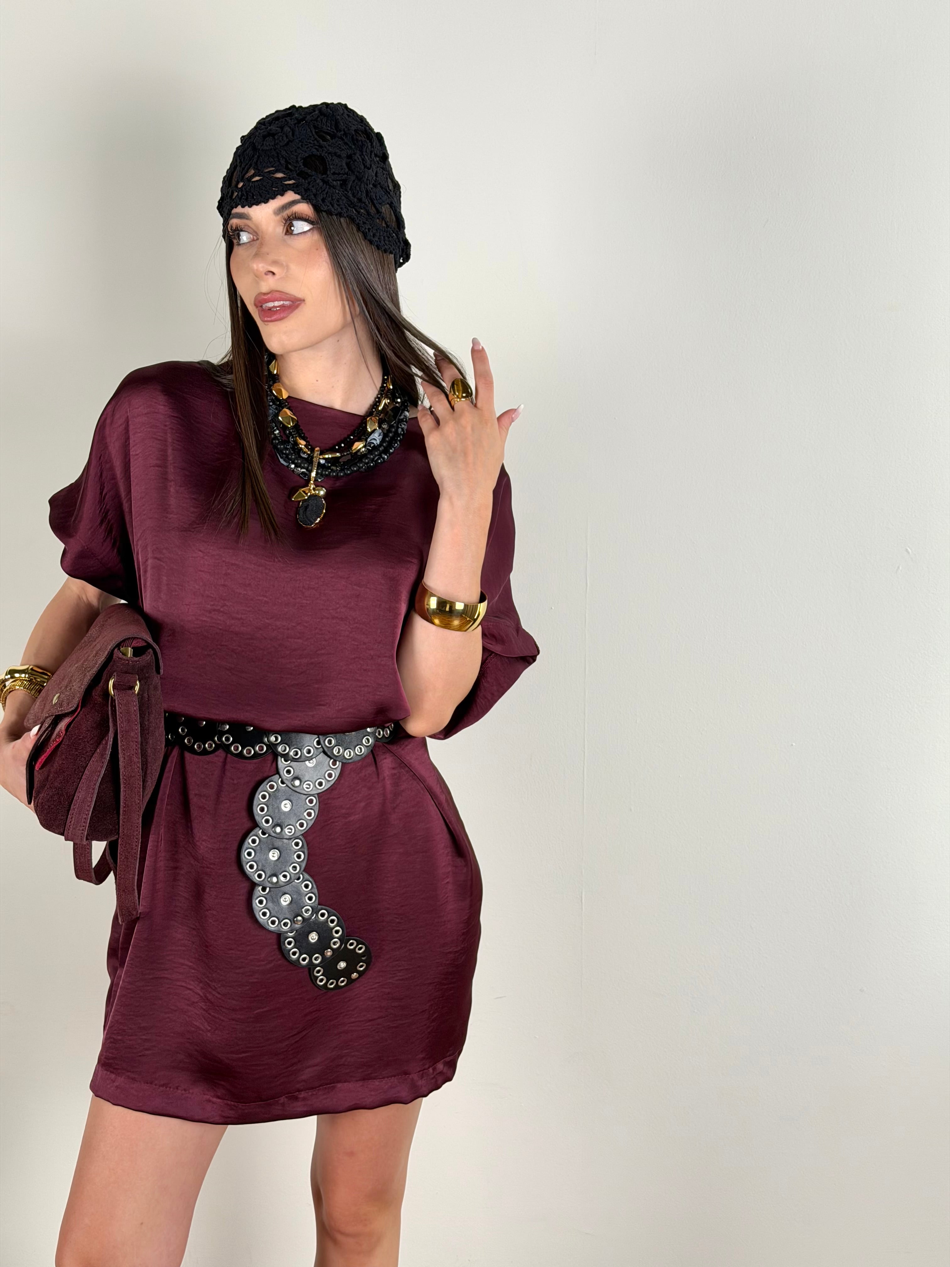 Abito Sasha + cintura bordeaux
