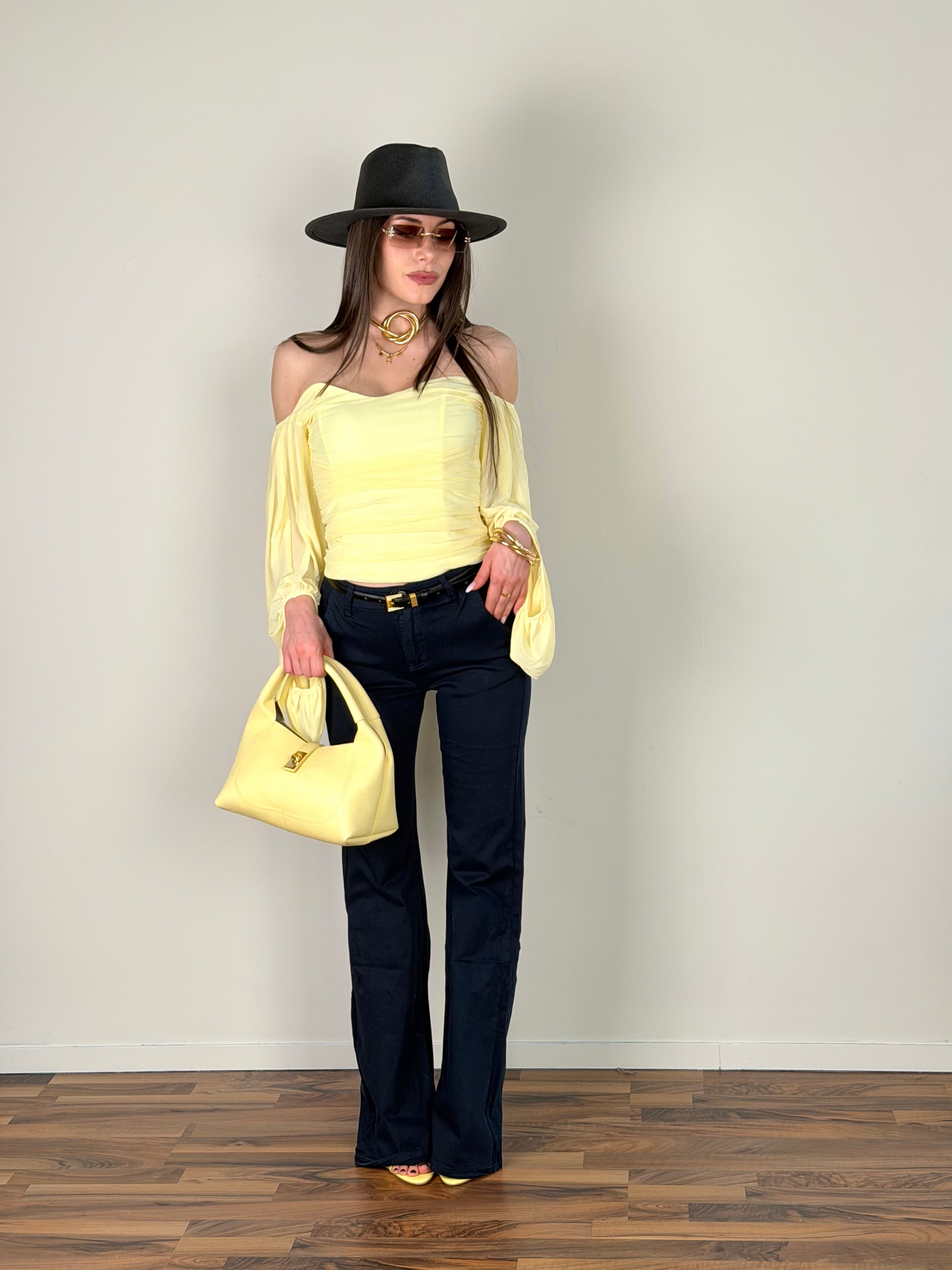 Jeans zampa Lunetta blu