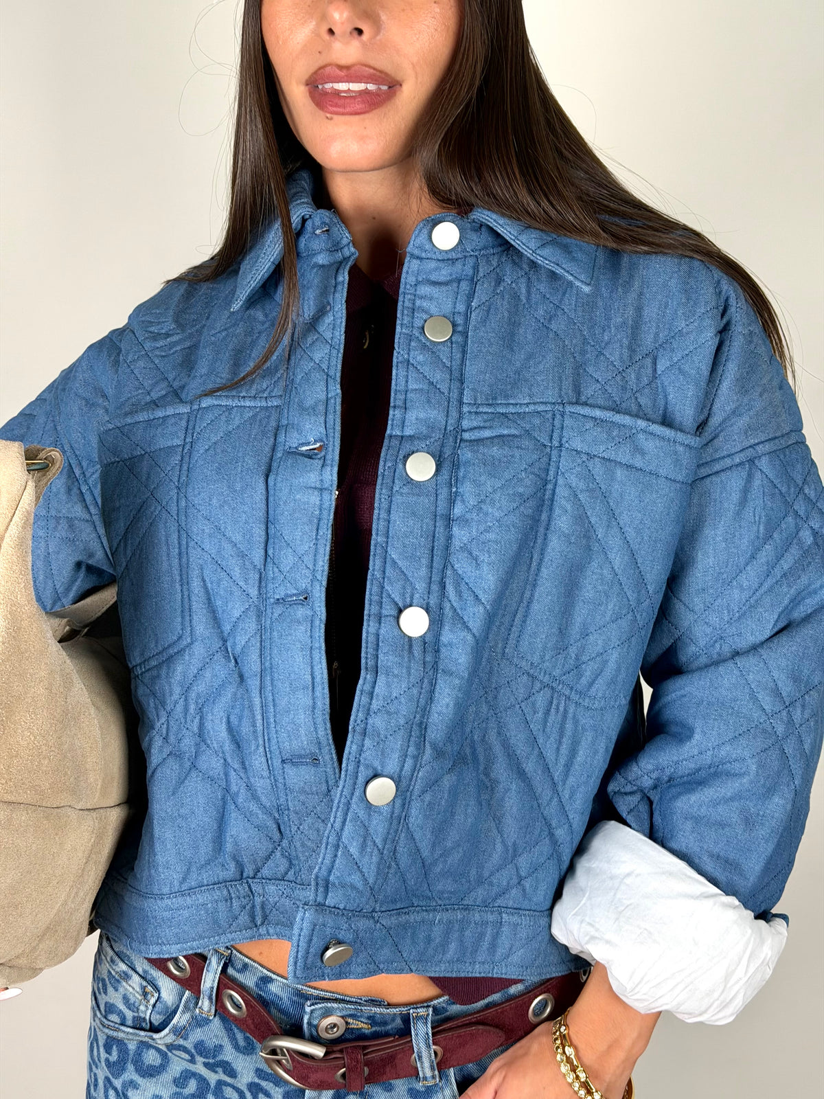 Bomber fantasia denim