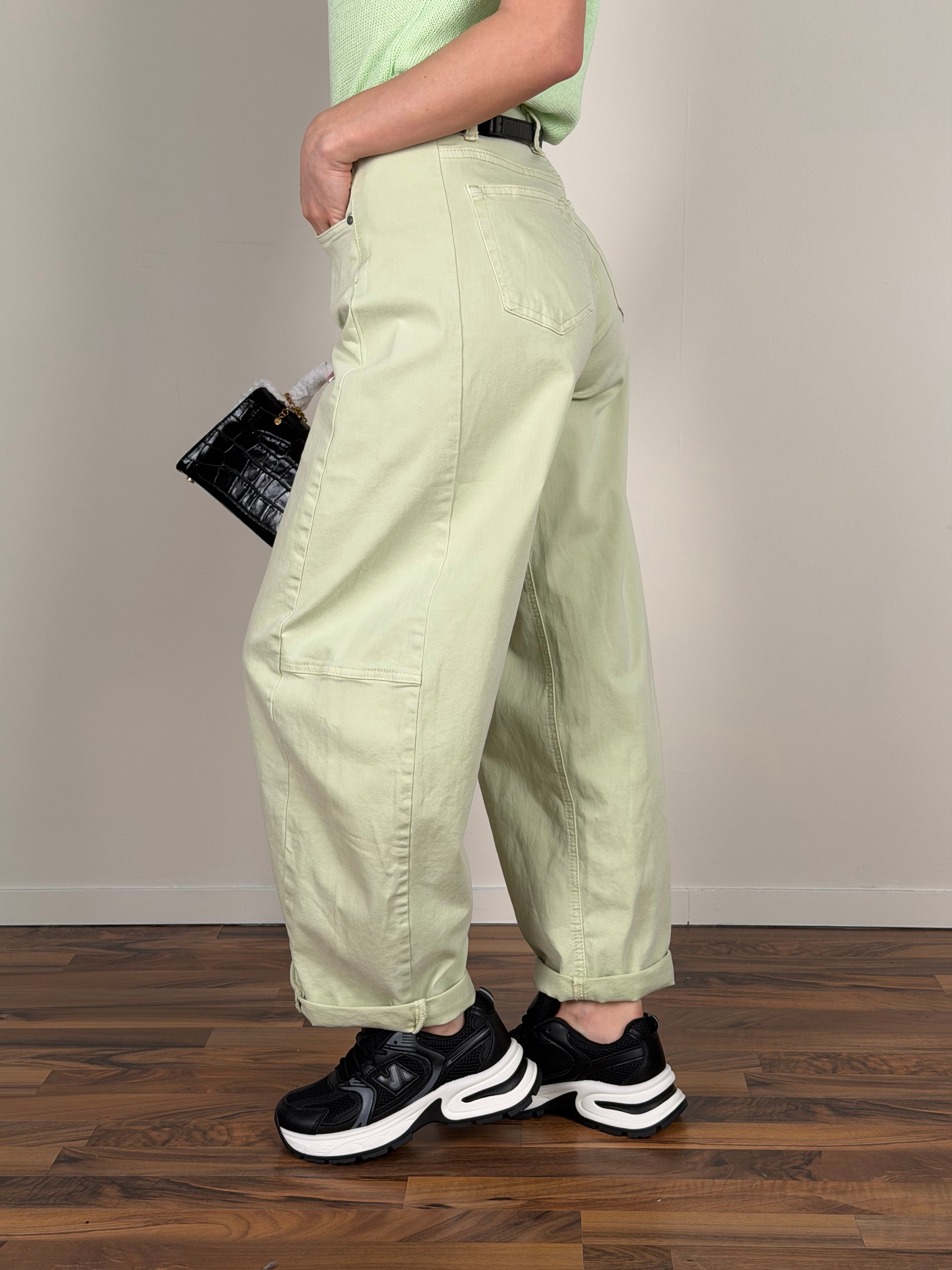 Jeans balloon colors verde pastello