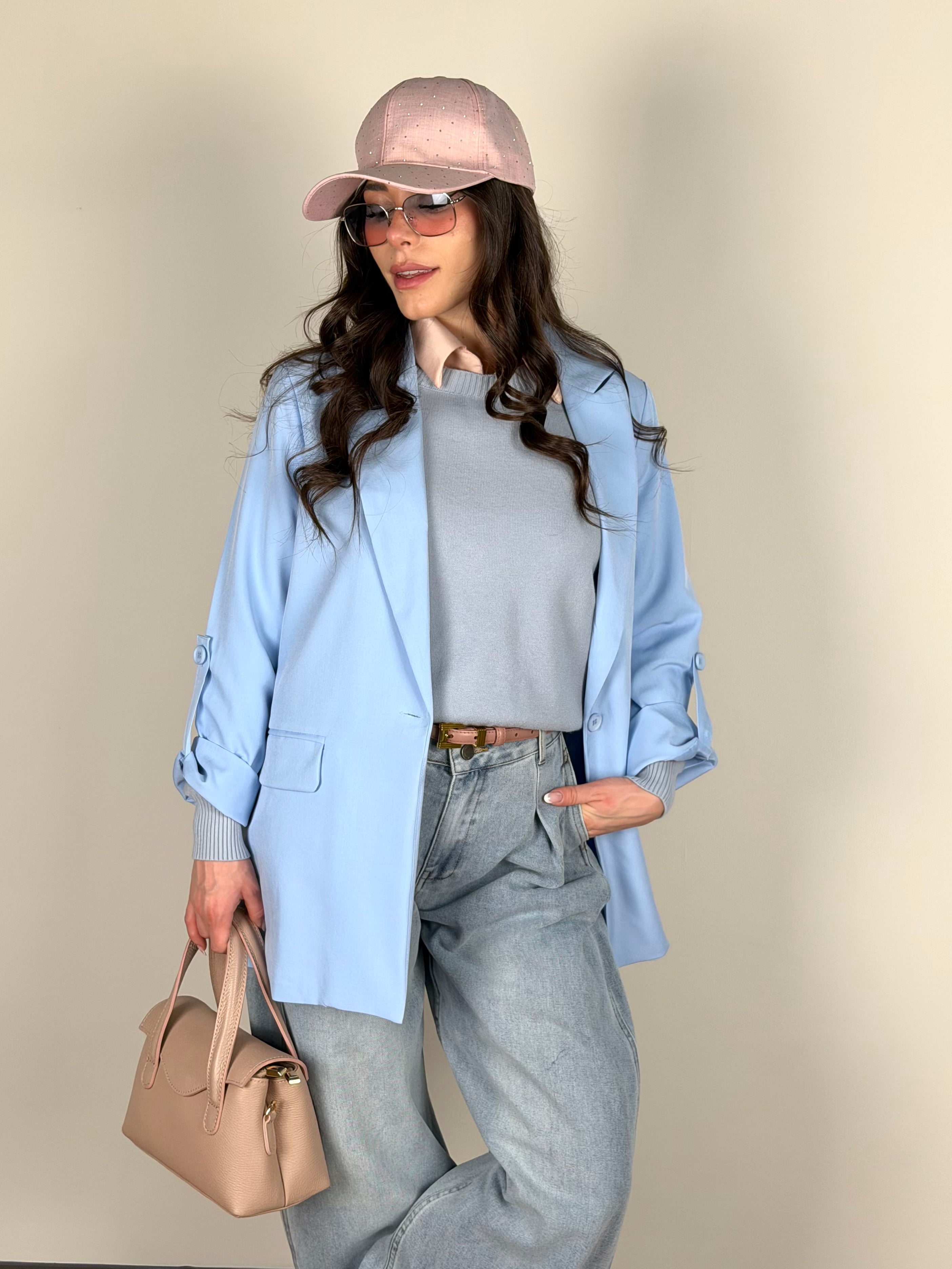 Giacca colors celeste