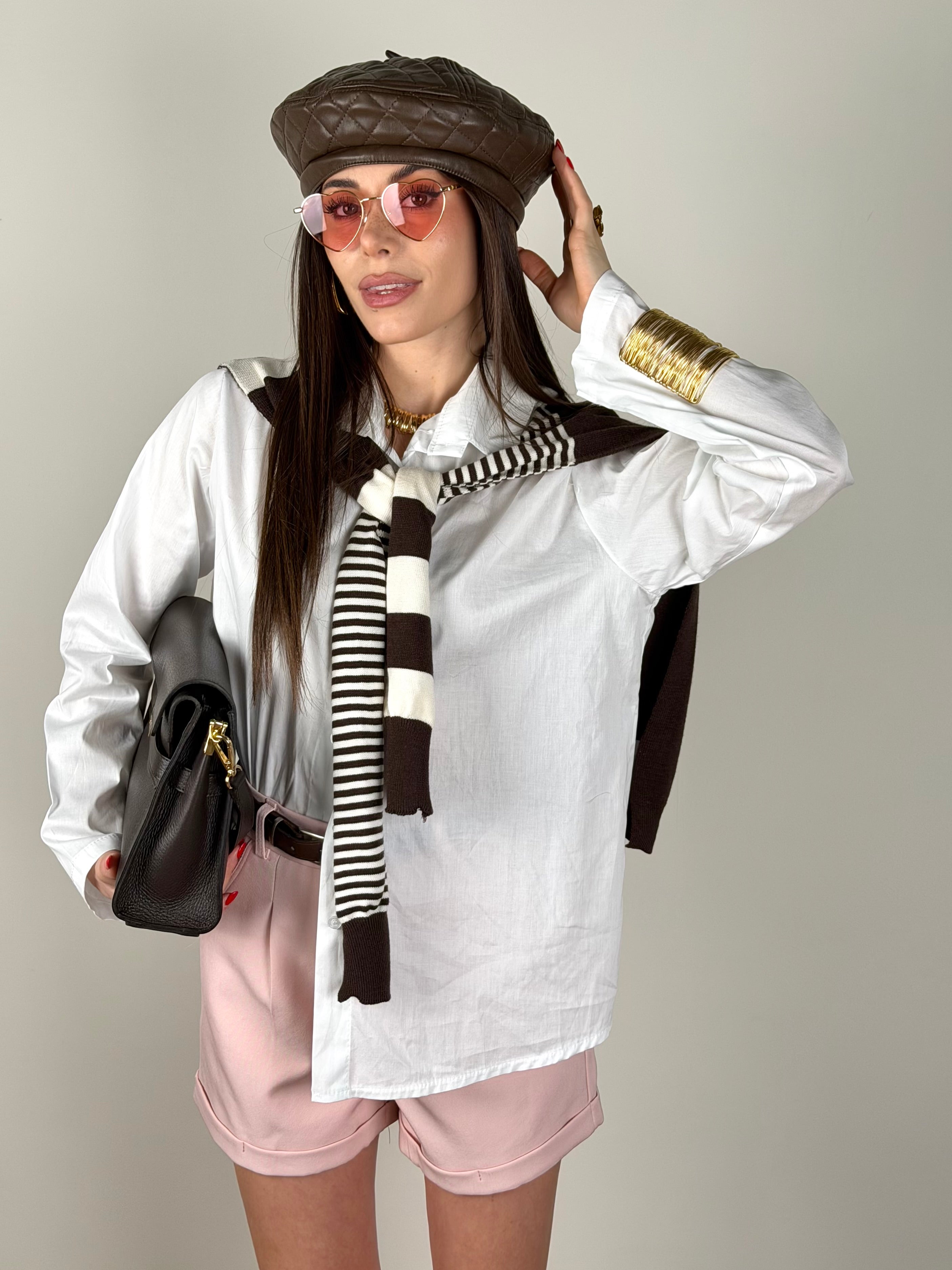 Golf righe + camicia moro