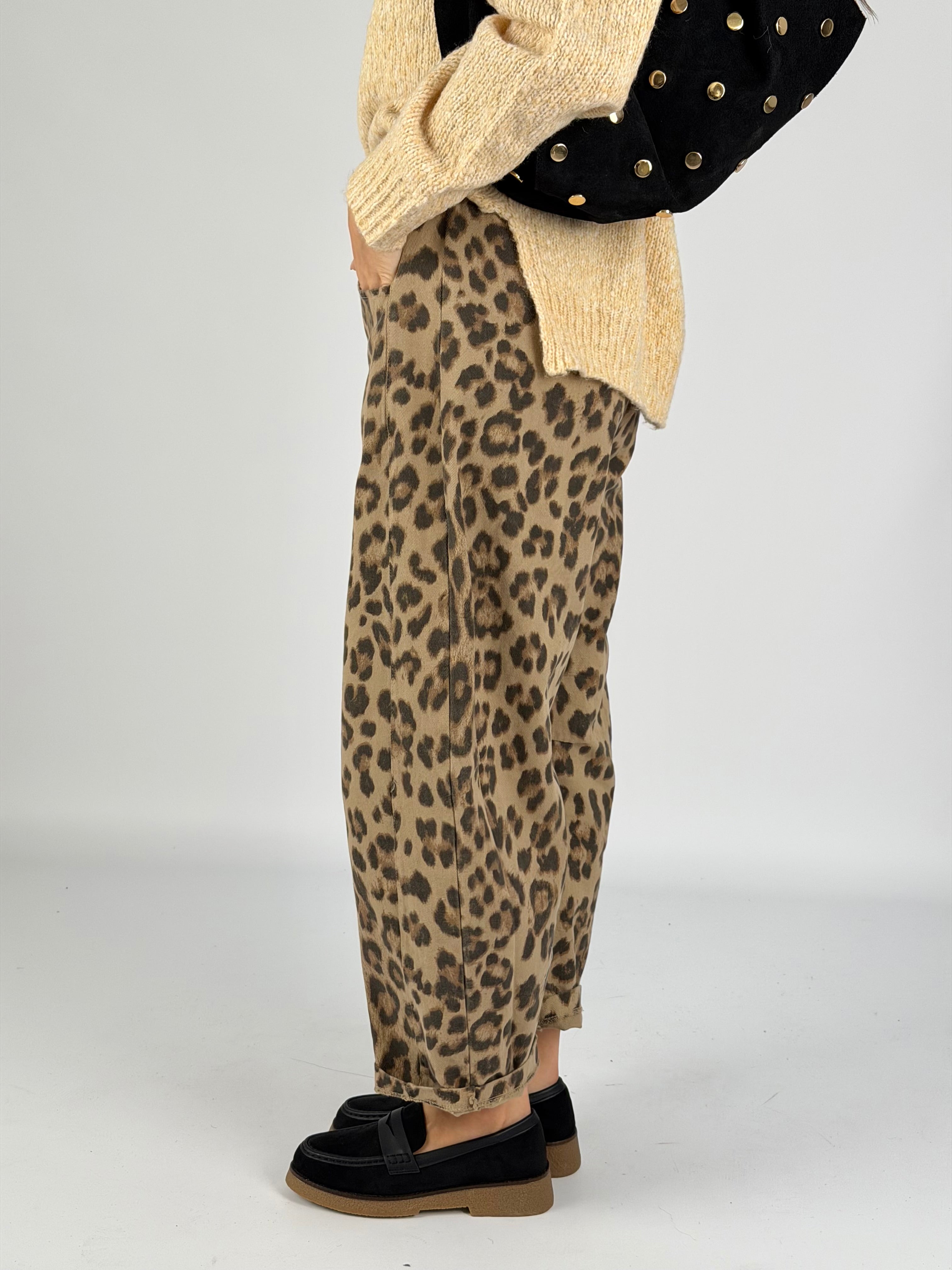Pantalone Leopard tabacco