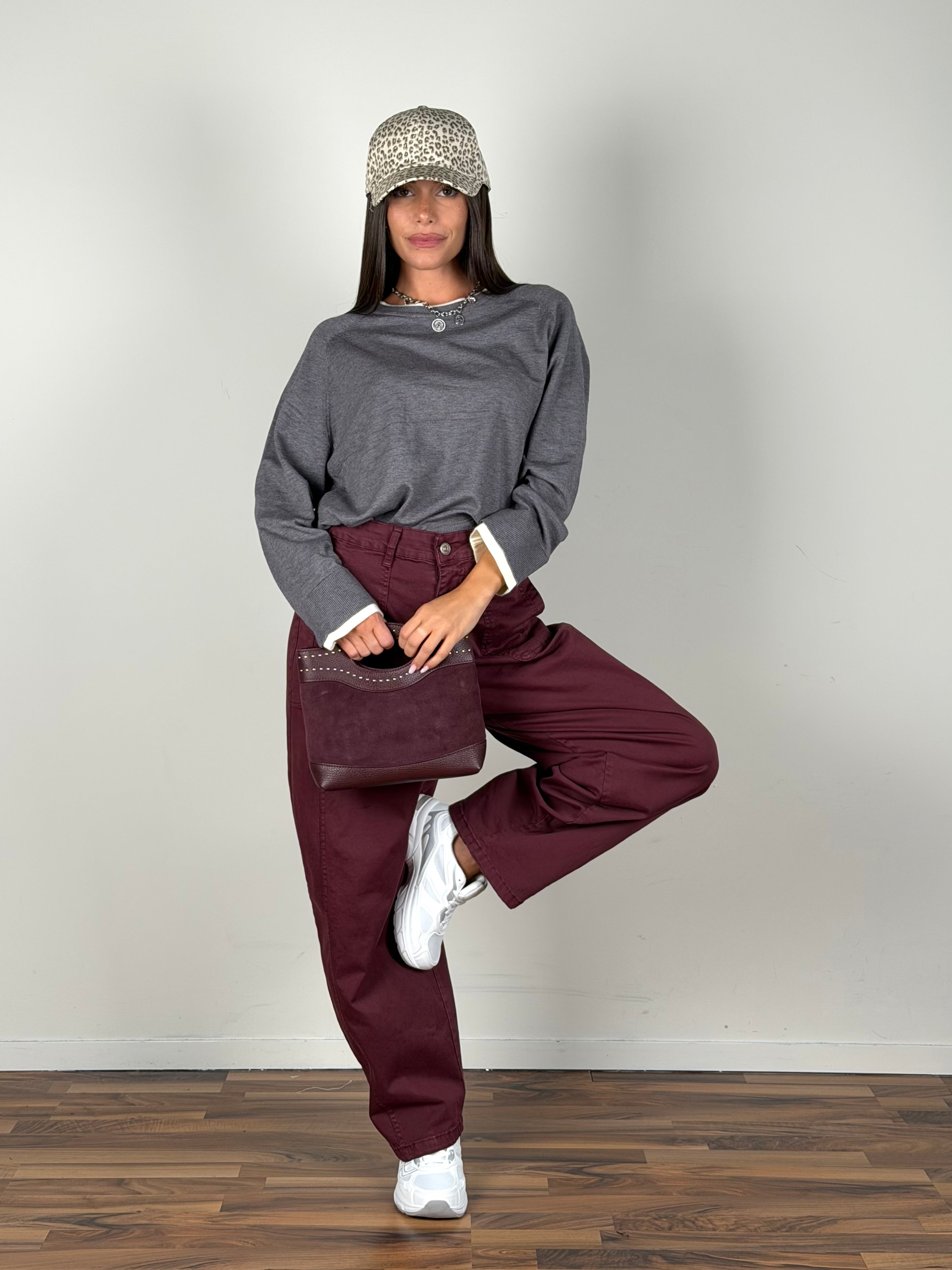Jeans Corinne bordeaux