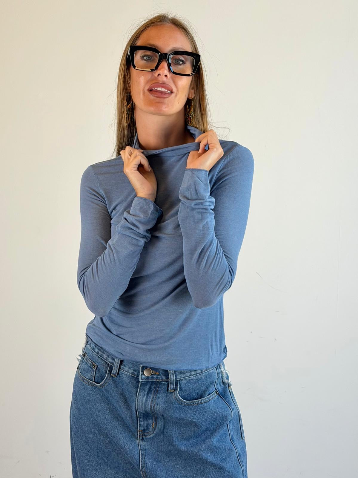 Maglia Alisa in cashmere celeste