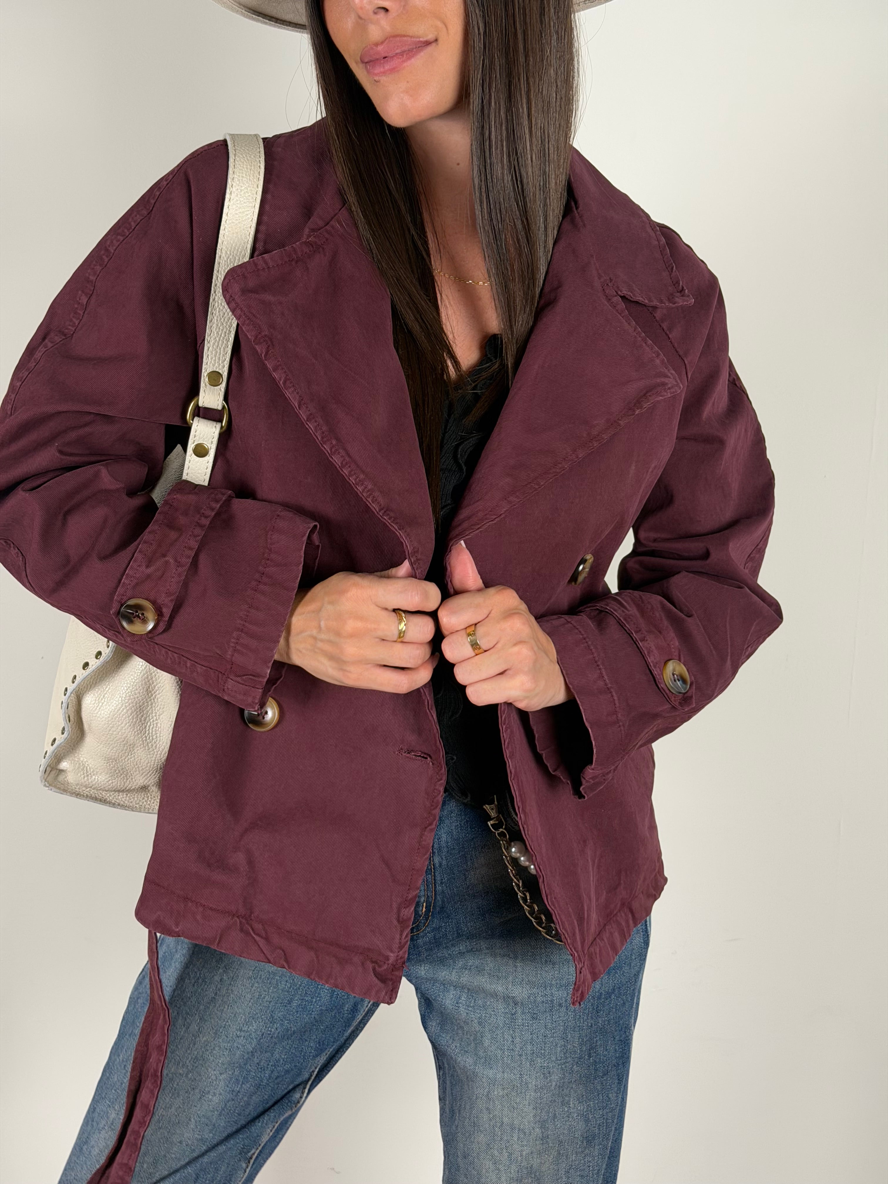 Trench Marlon bordeaux