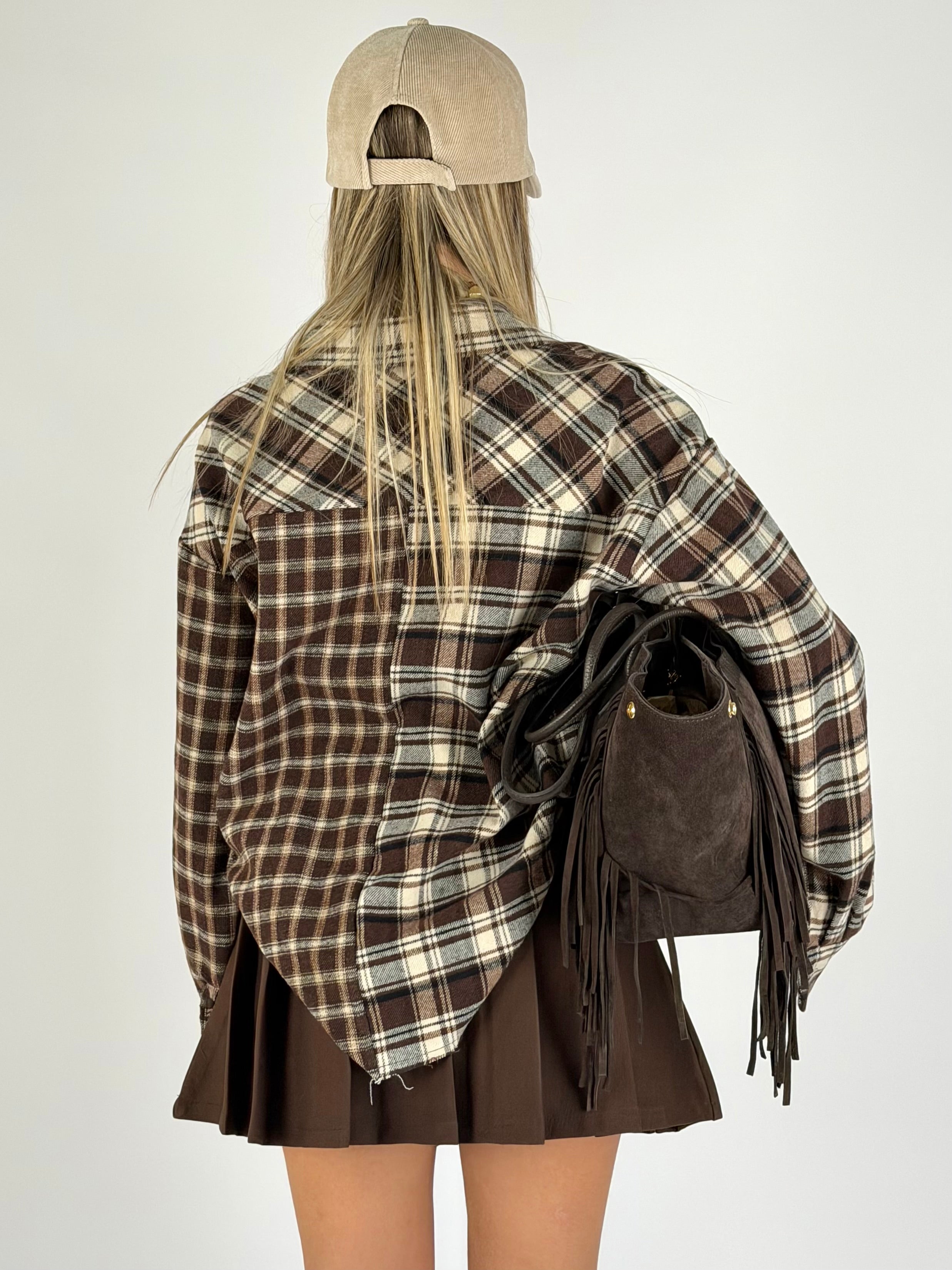 Camicia check Alessia marrone