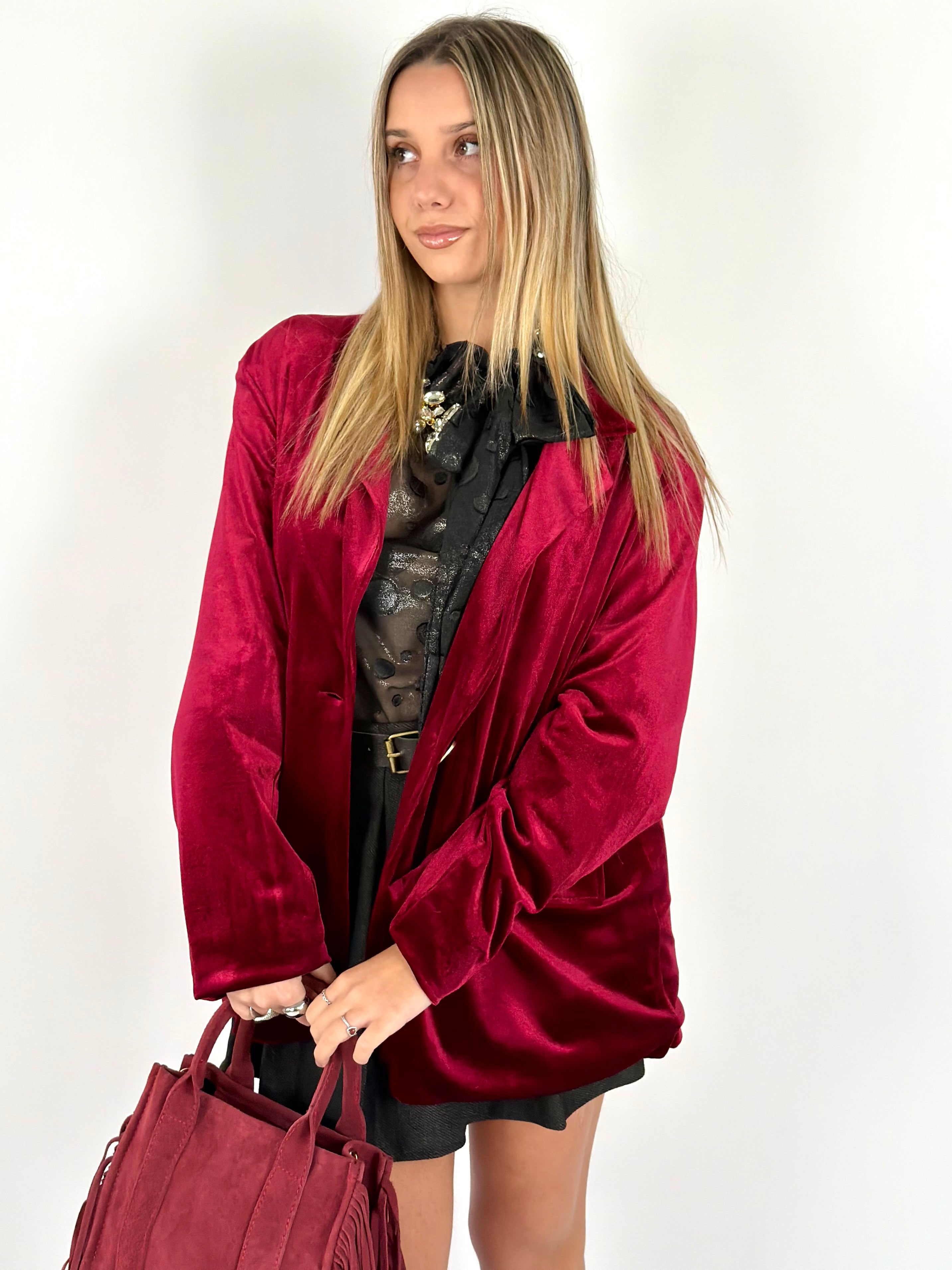 Giacca velluto rossa