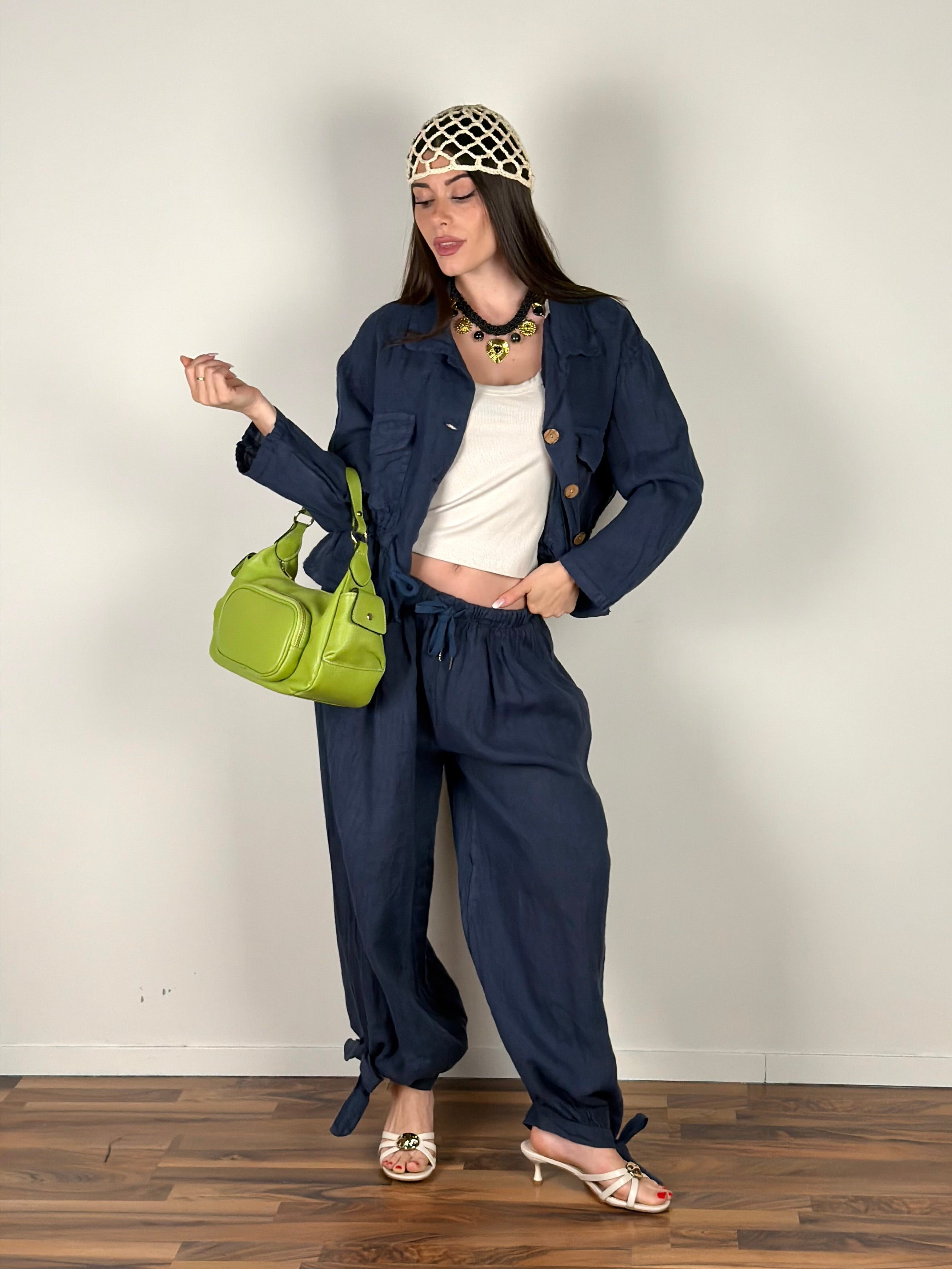 Camicia Lino Rum blu