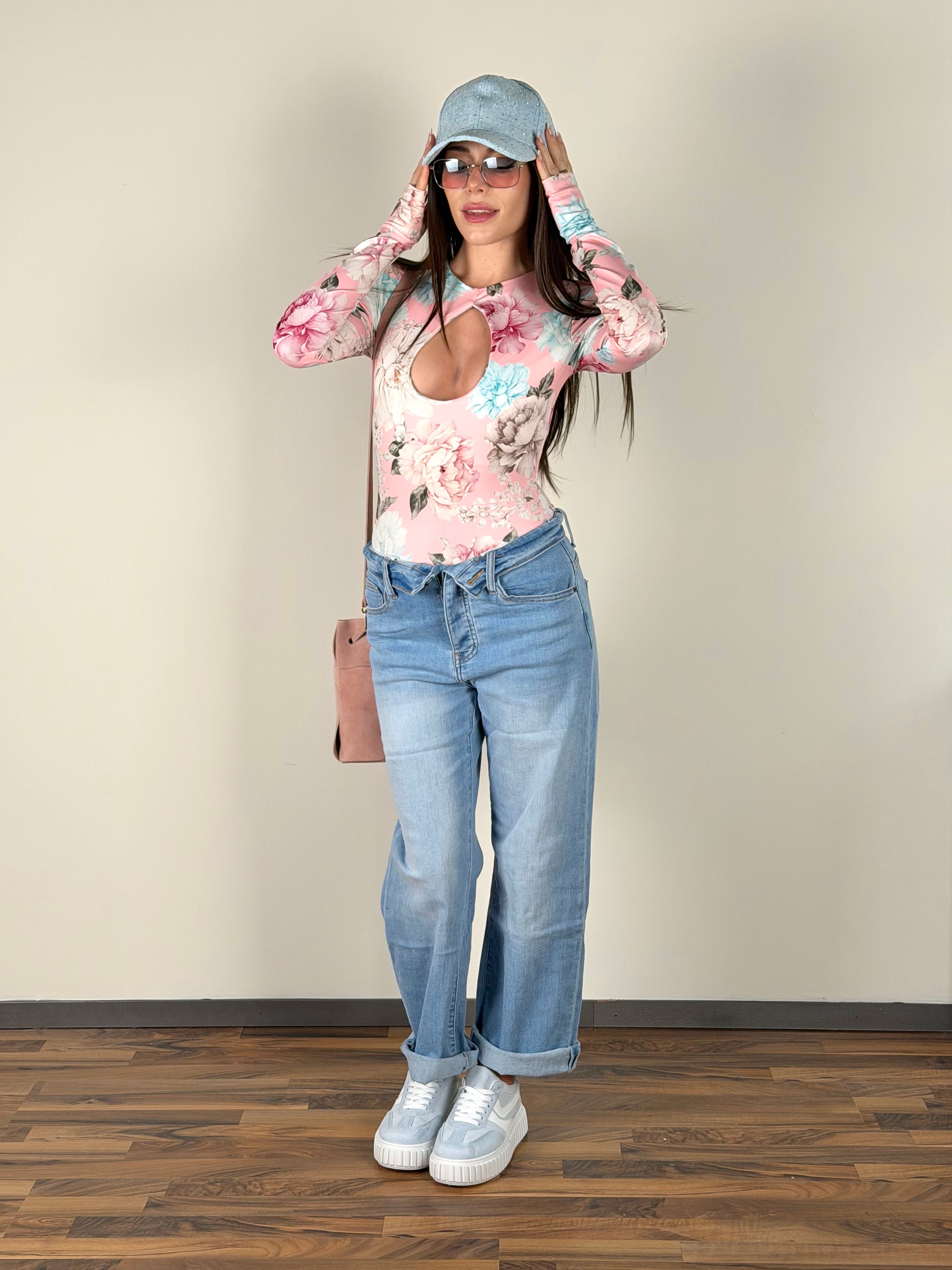 Body oblò primavera rosa