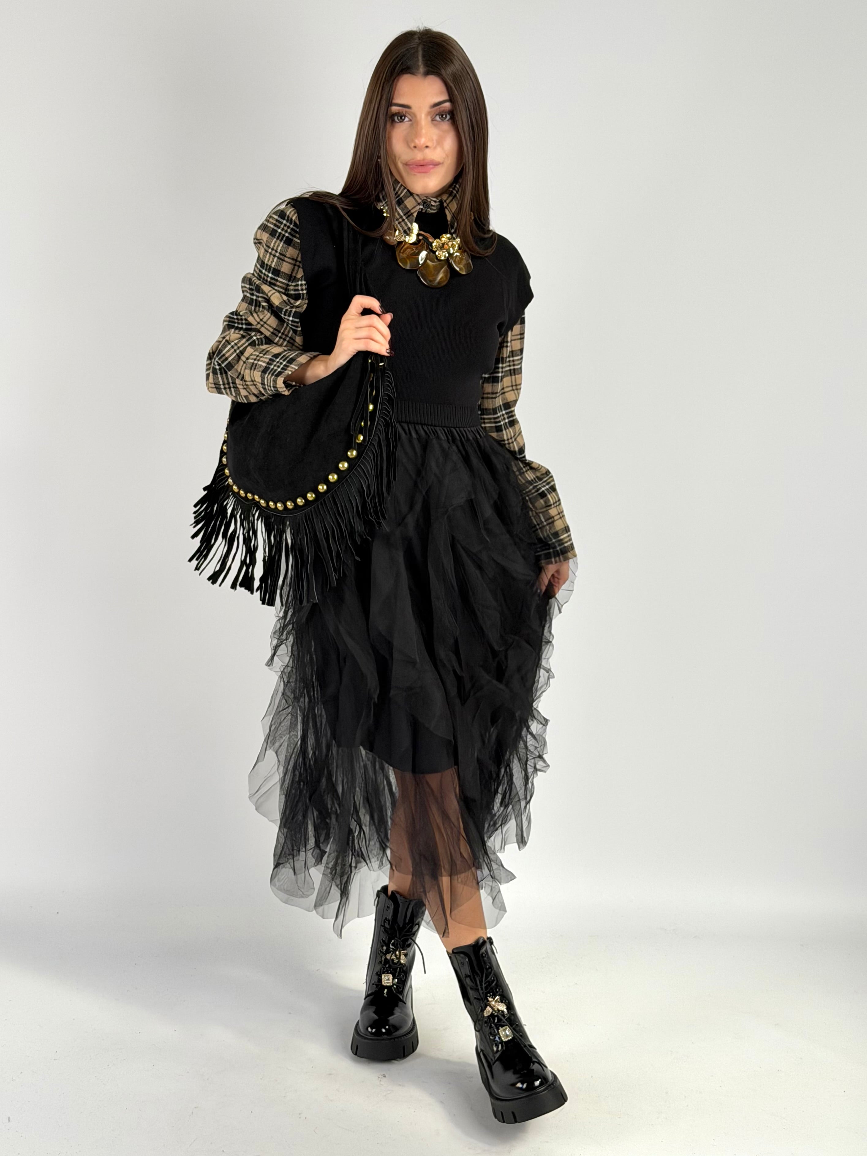 Abito tulle nero
