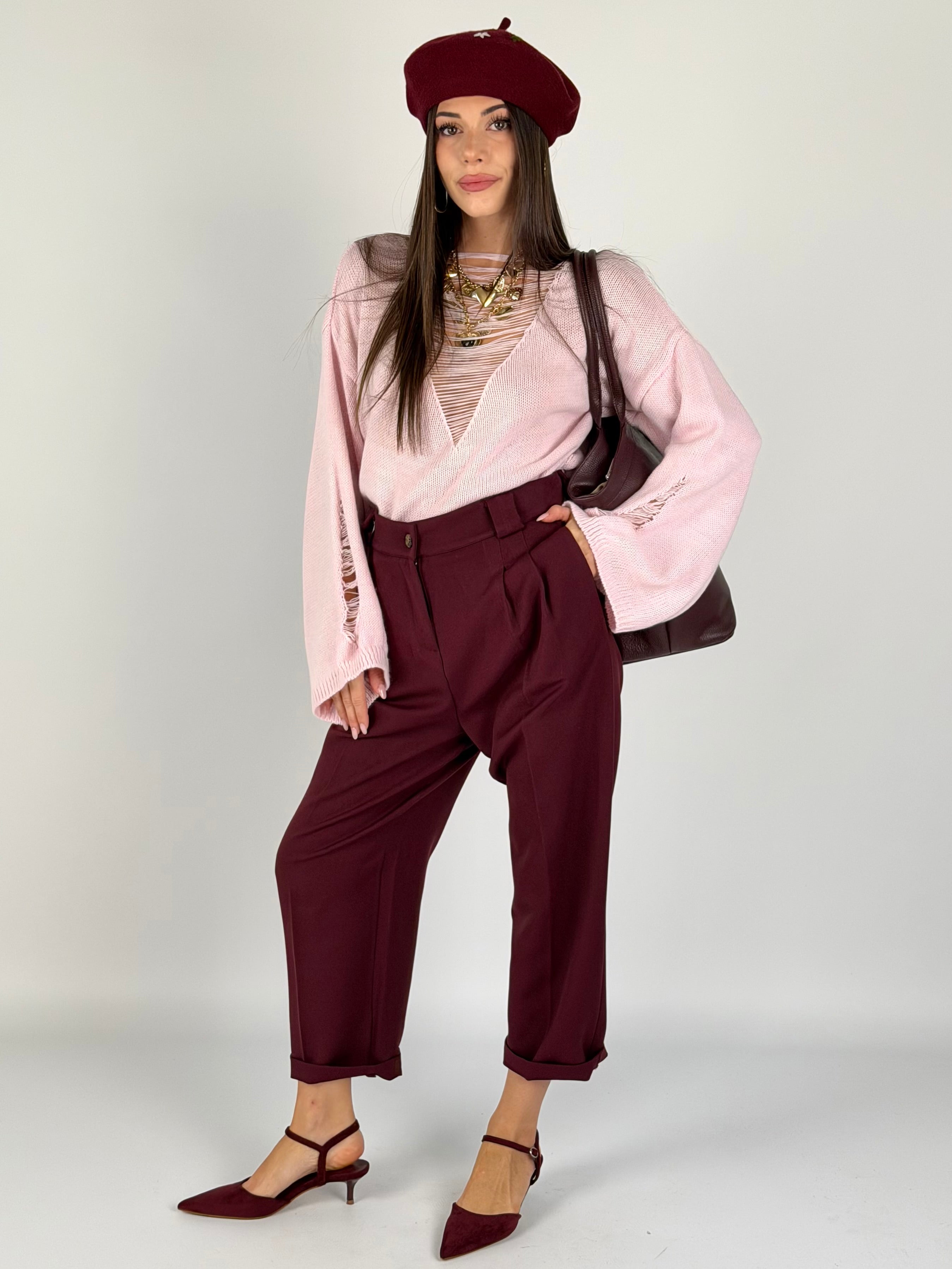 Pantalone Amanda bordeaux