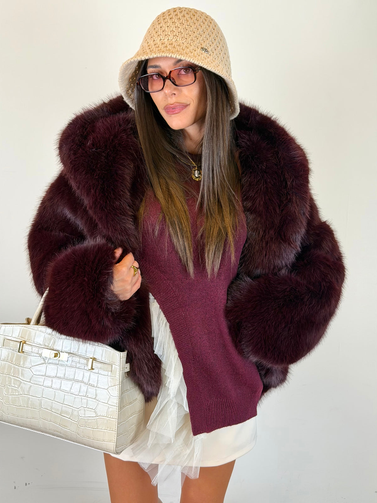 Pelliccia Borgogna